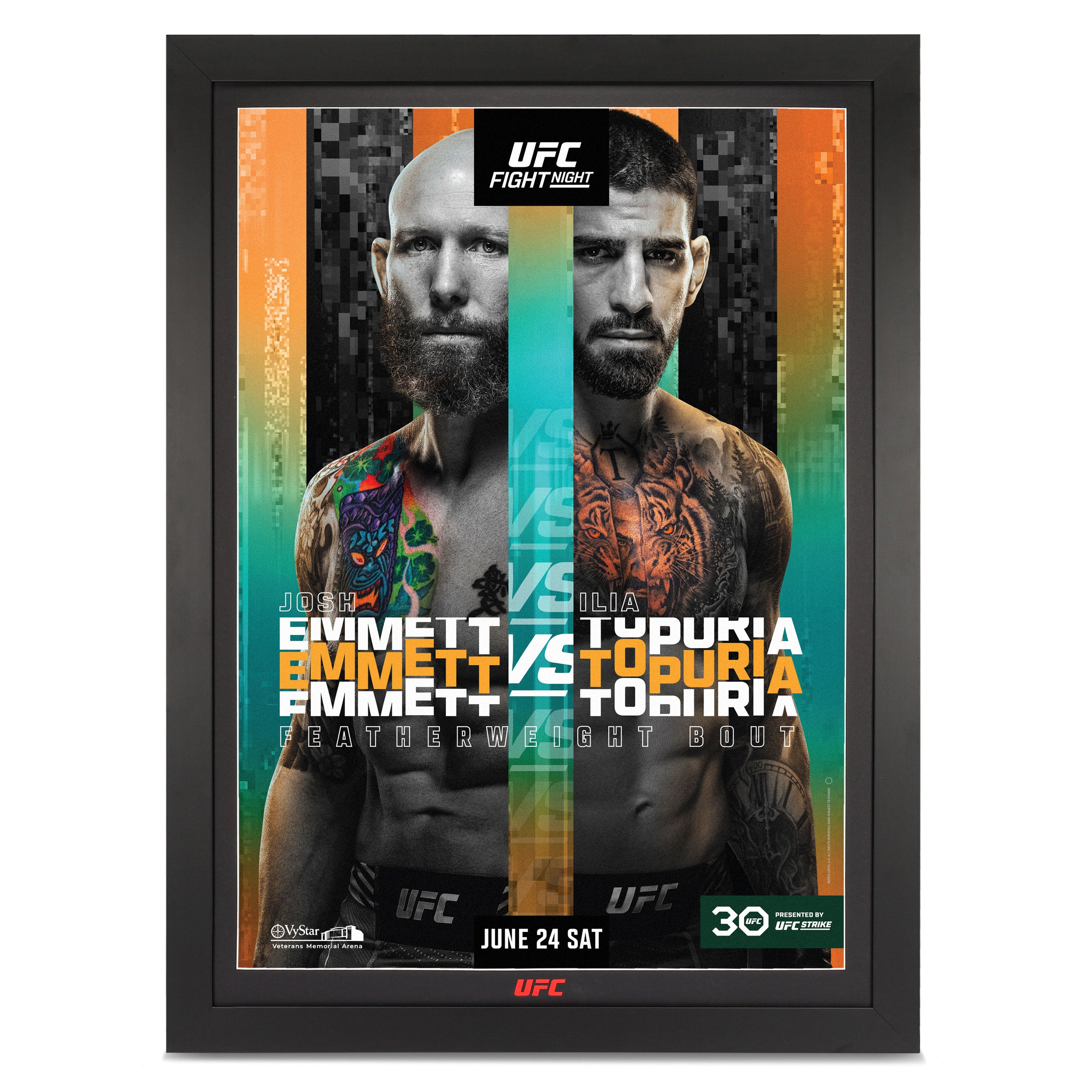 UFC Fight Night: Emmett vs Topuria Autographed Event Poster