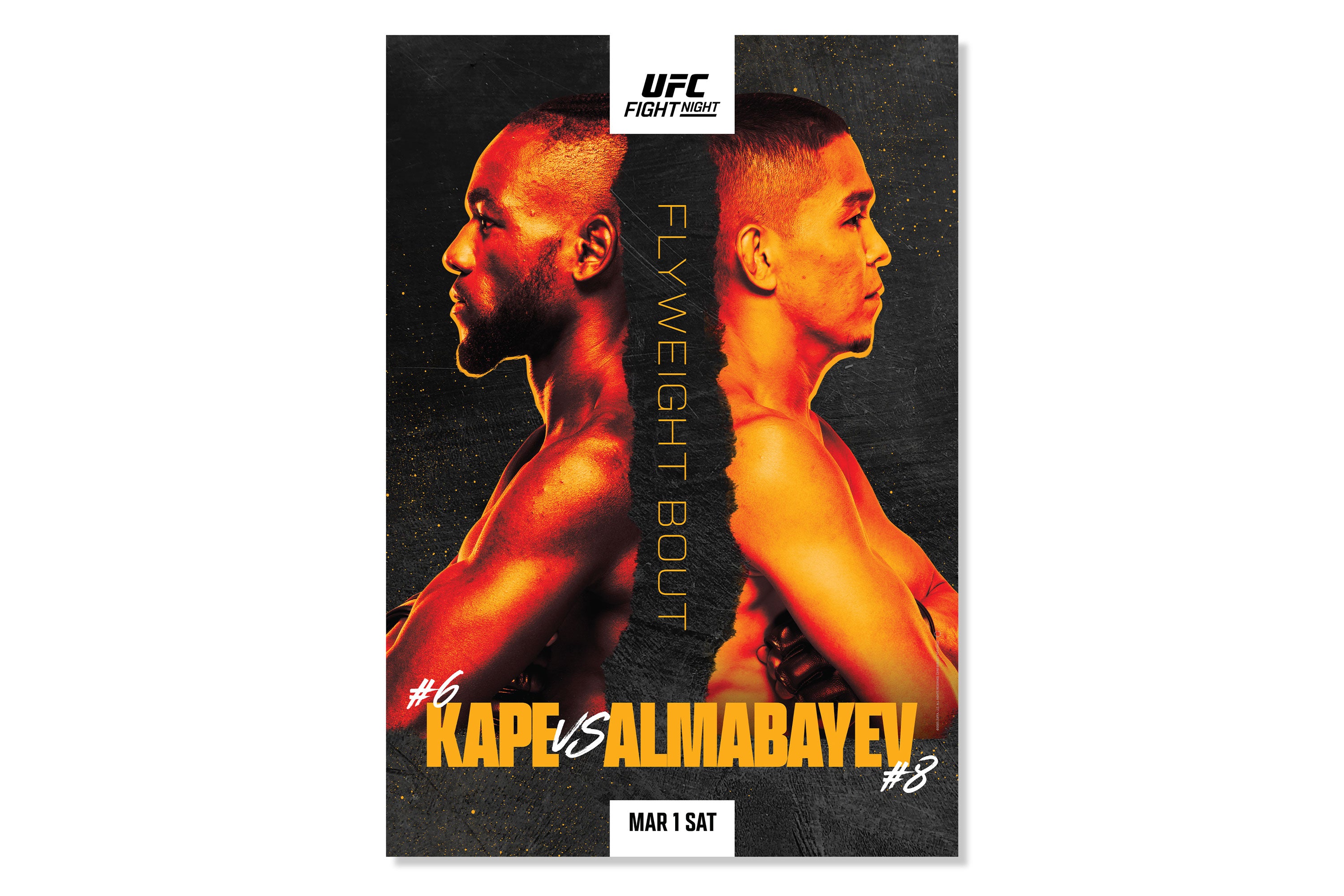 UFC Fight Night: Kape vs Almabayev Autographed Event Poster