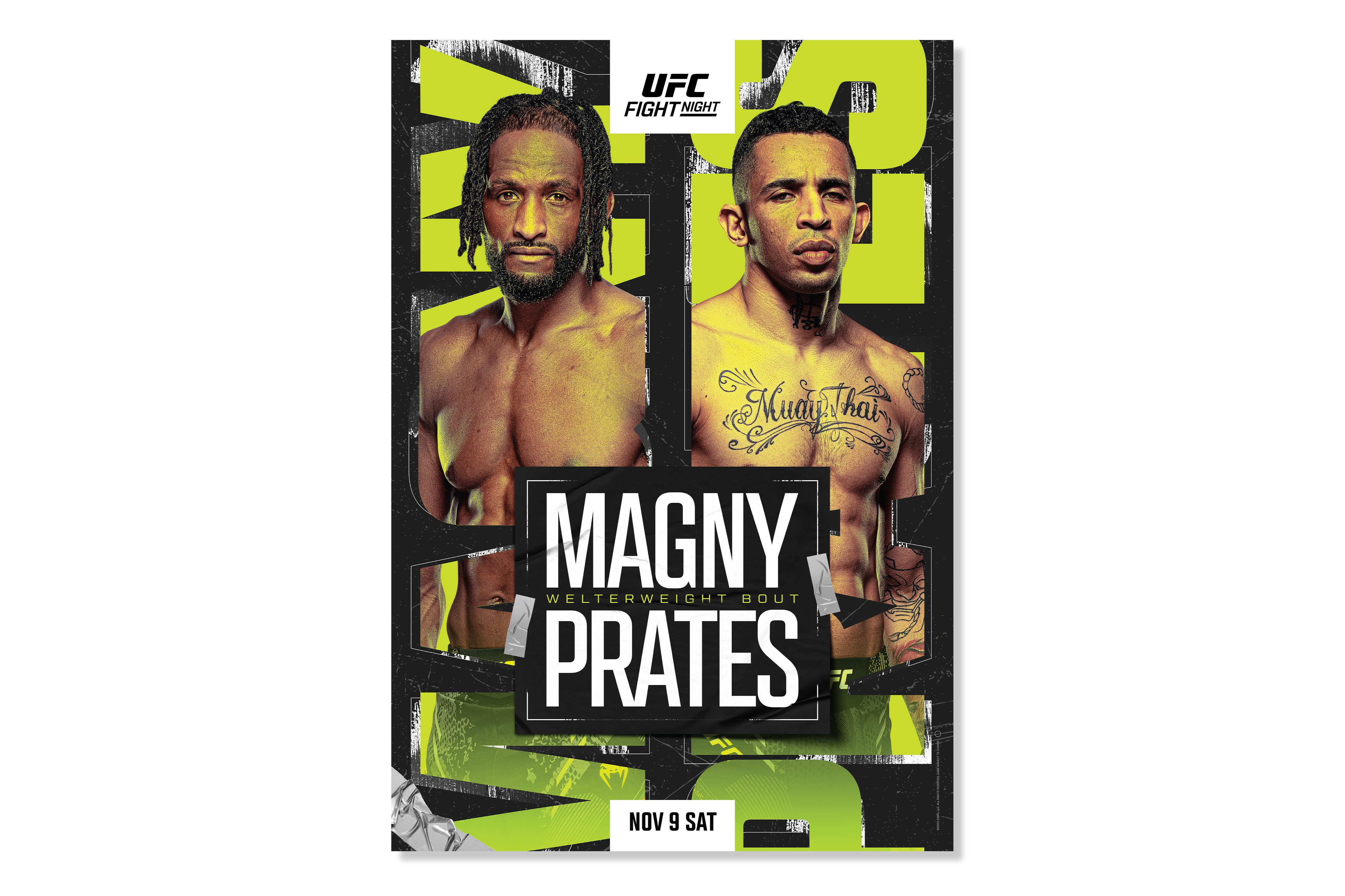 UFC Fight Night: Magny vs Prates Autographed Event Poster