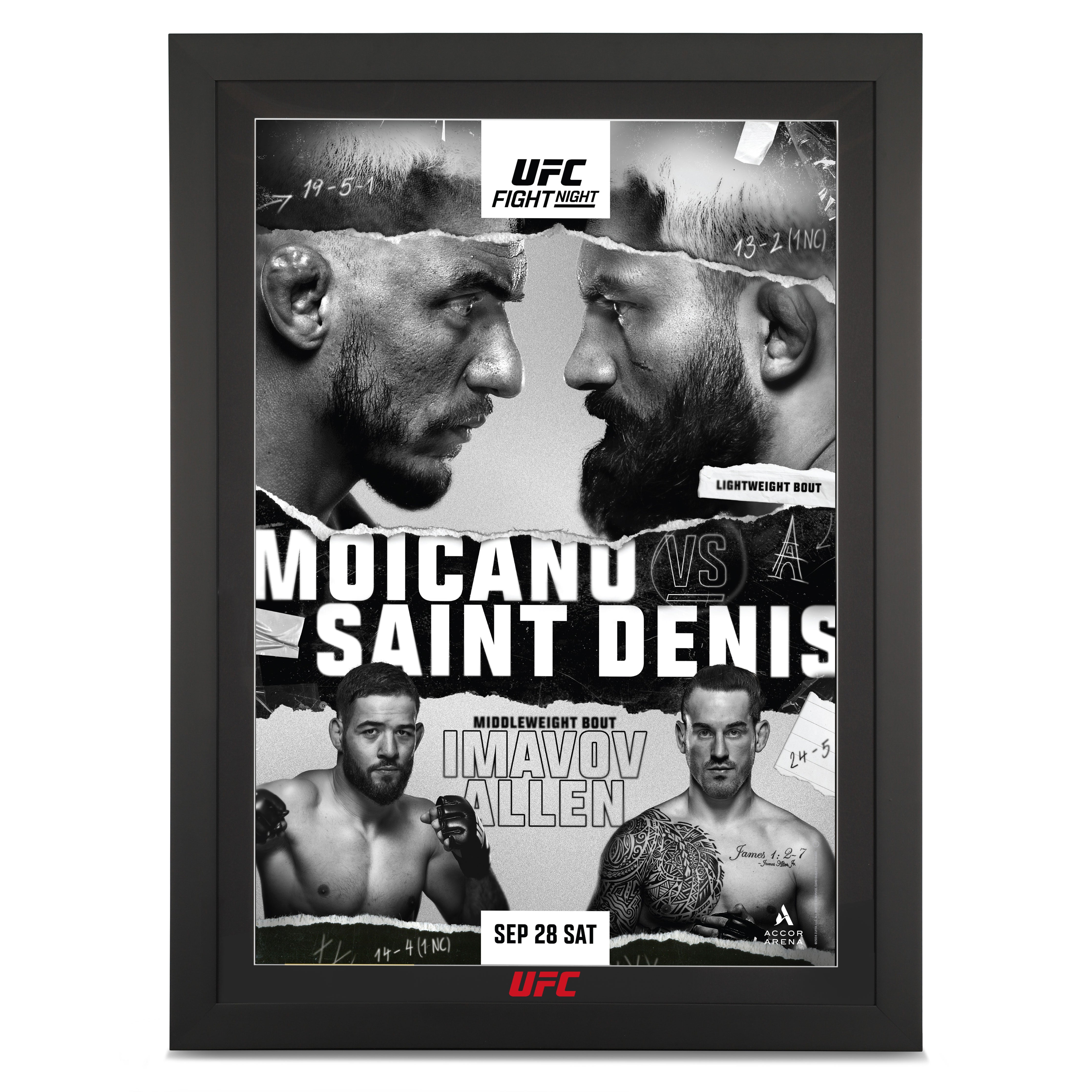 UFC Fight Night: Moicano vs Saint Denis Autographed Event Poster