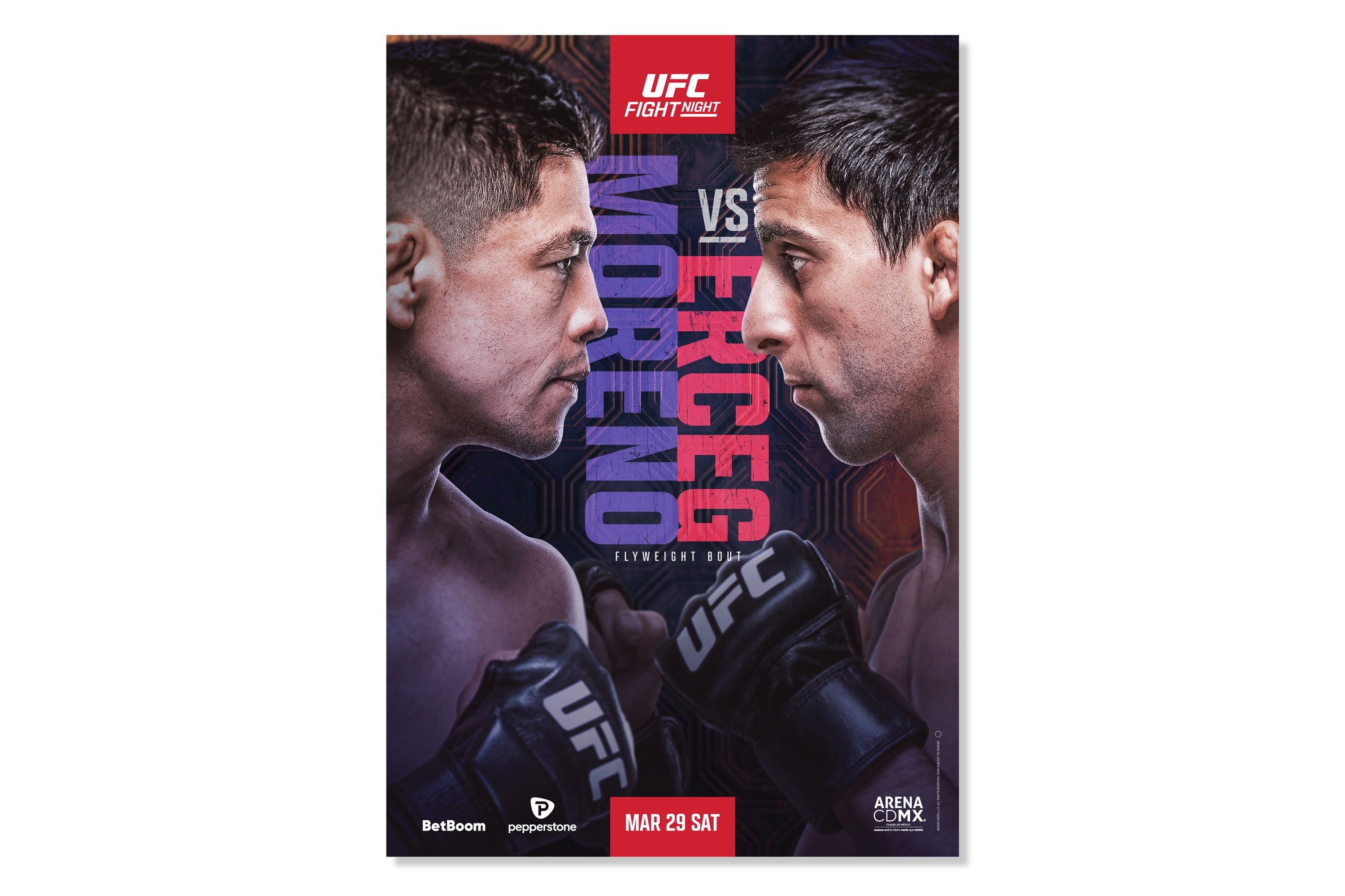 UFC Fight Night: Moreno vs Erceg Autographed Event Poster