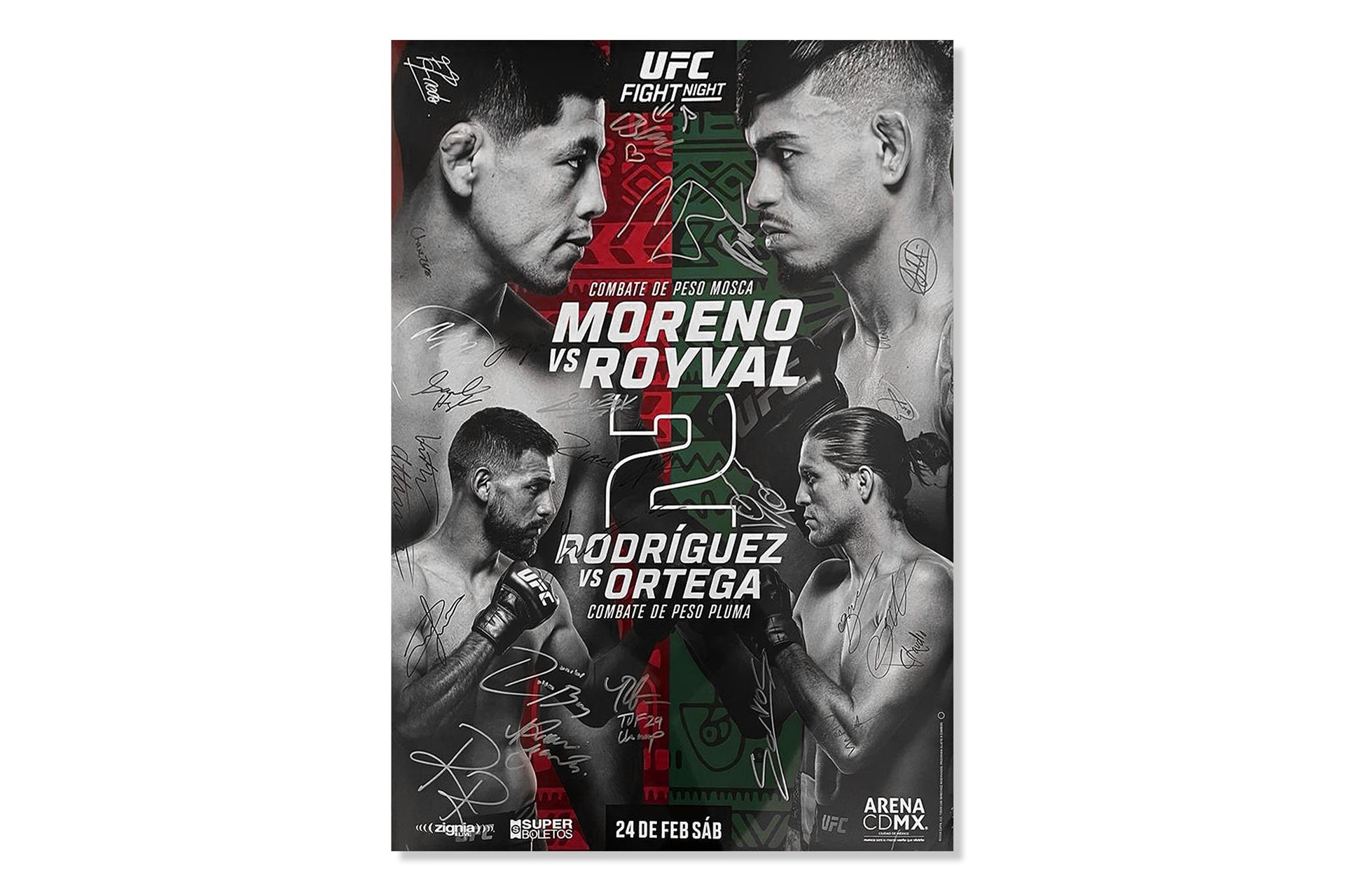 UFC Fight Night: Moreno vs Royval 2 Autographed Event Poster