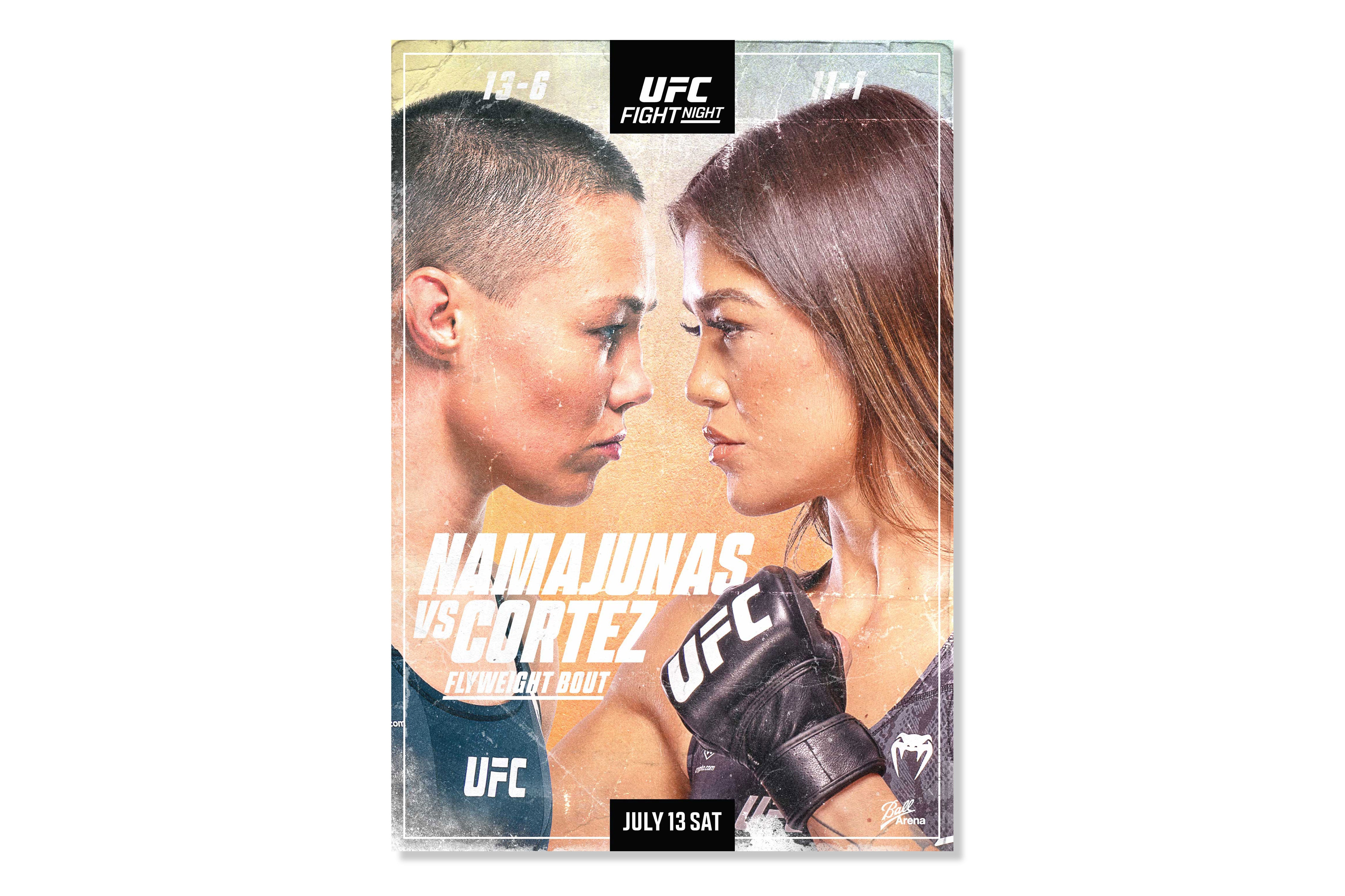 UFC Fight Night Namajunas vs Cortez Autographed Event Poster