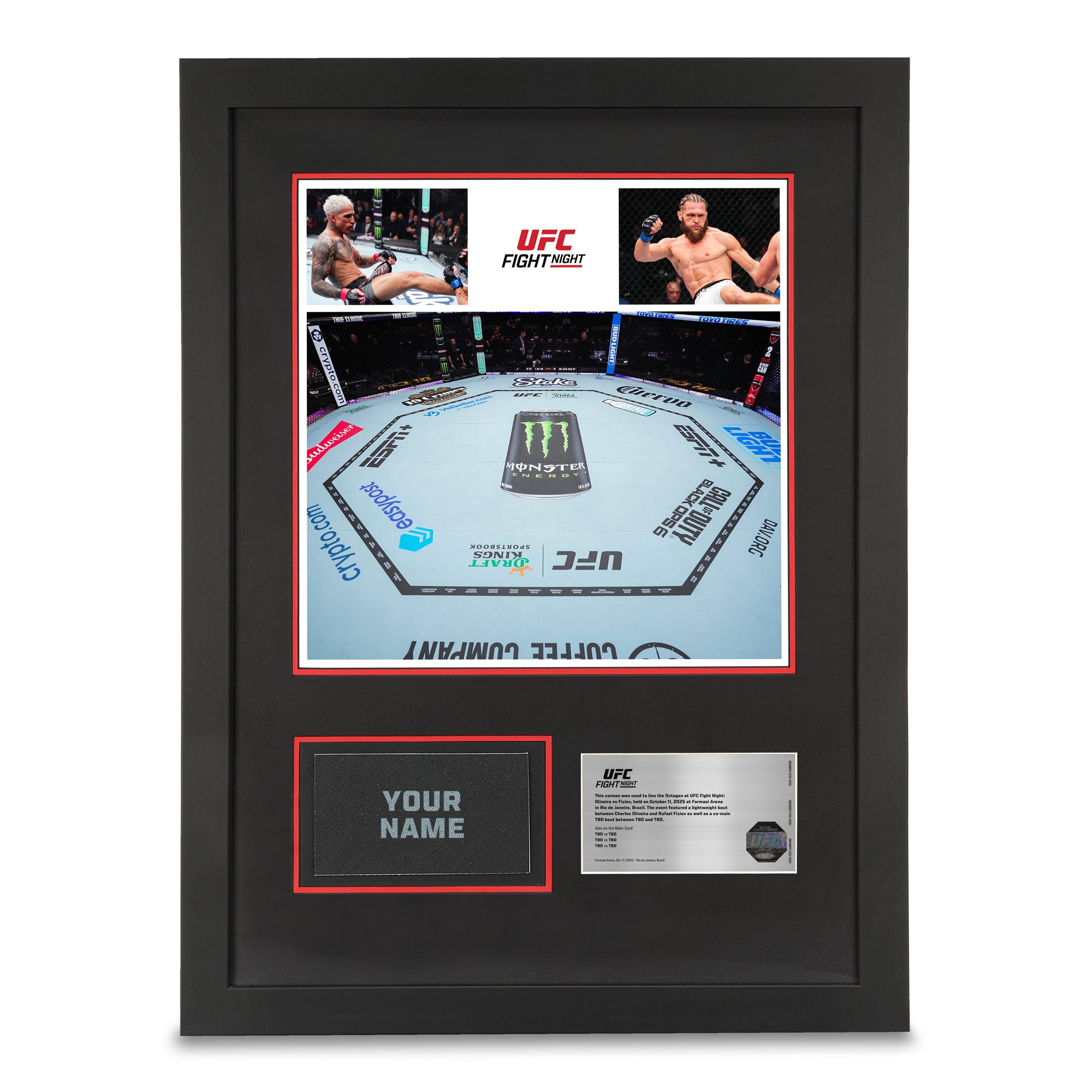 UFC Fight Night: Oliveira vs Fiziev Name on Canvas