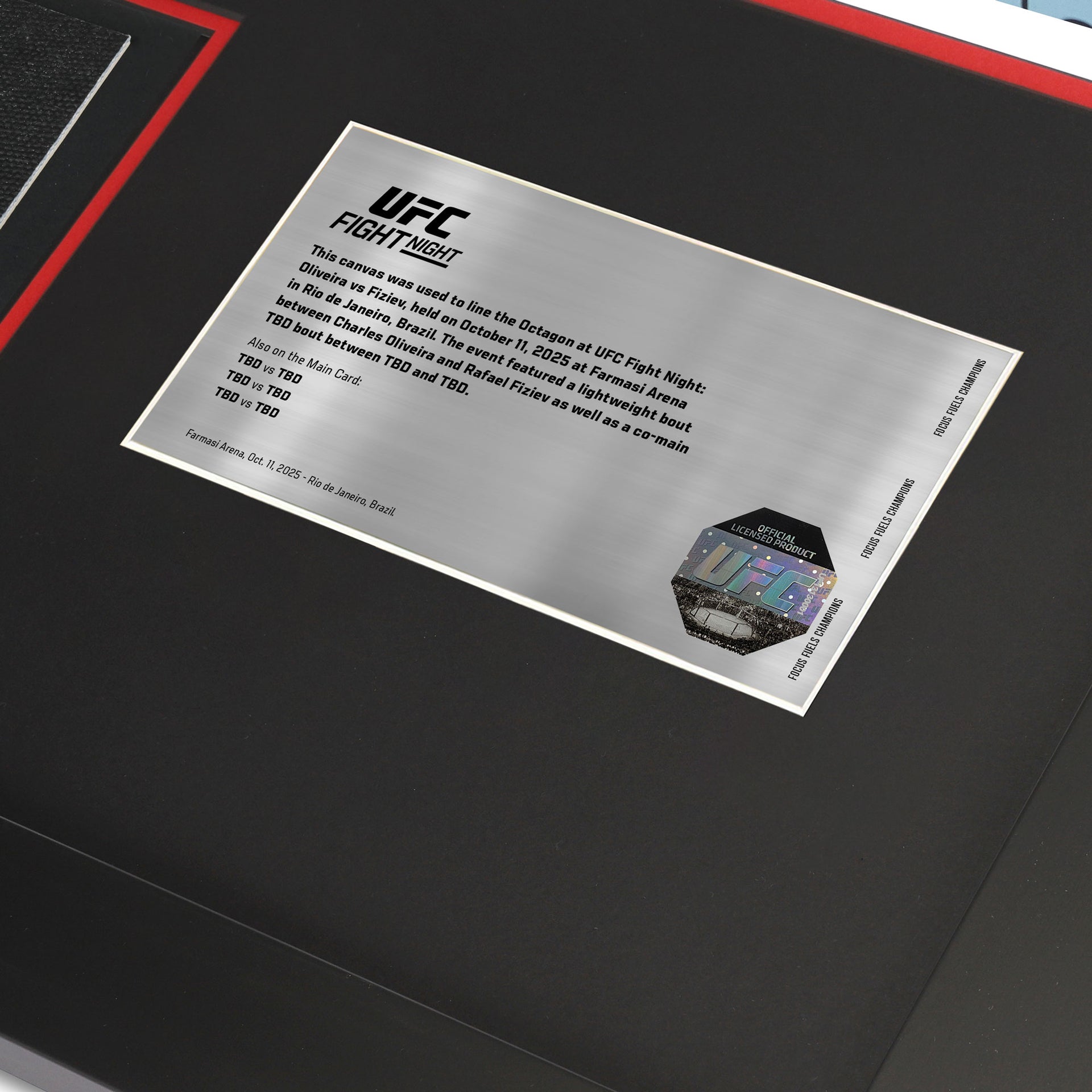 SOLD OUT: UFC Fight Night: Oliveira vs Fiziev Name on Canvas