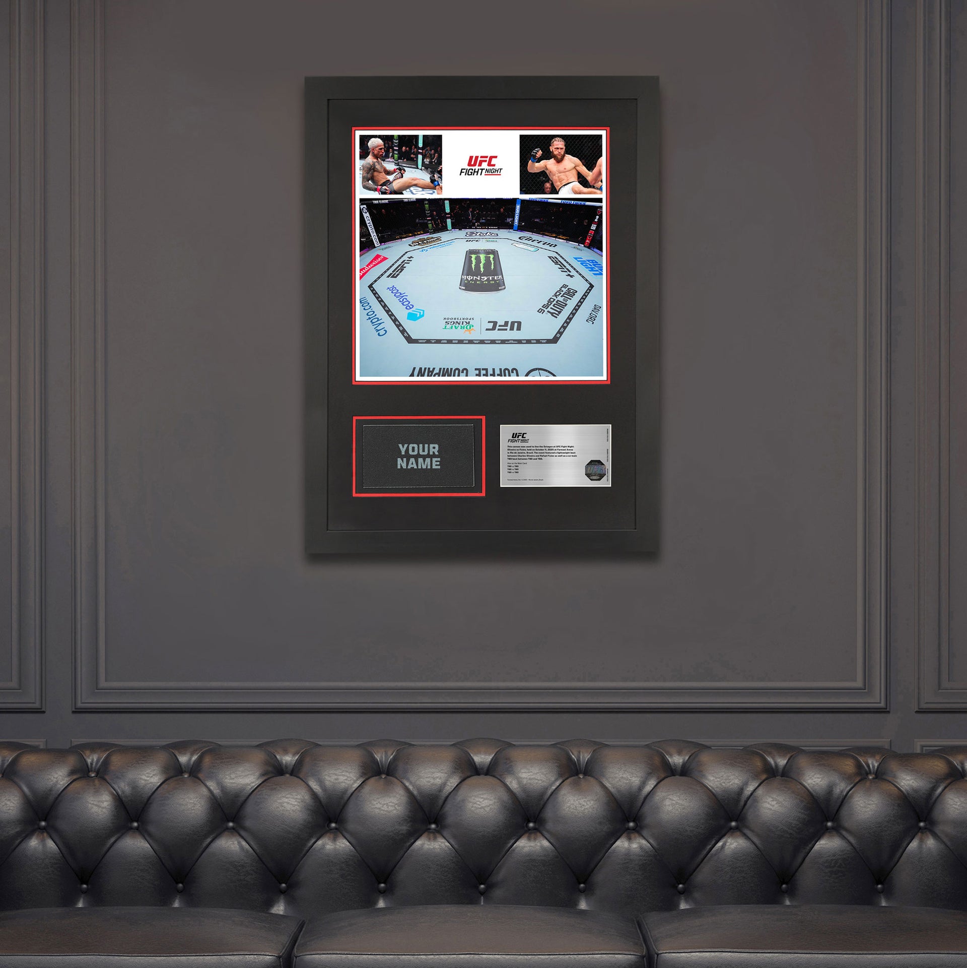 SOLD OUT: UFC Fight Night: Oliveira vs Fiziev Name on Canvas