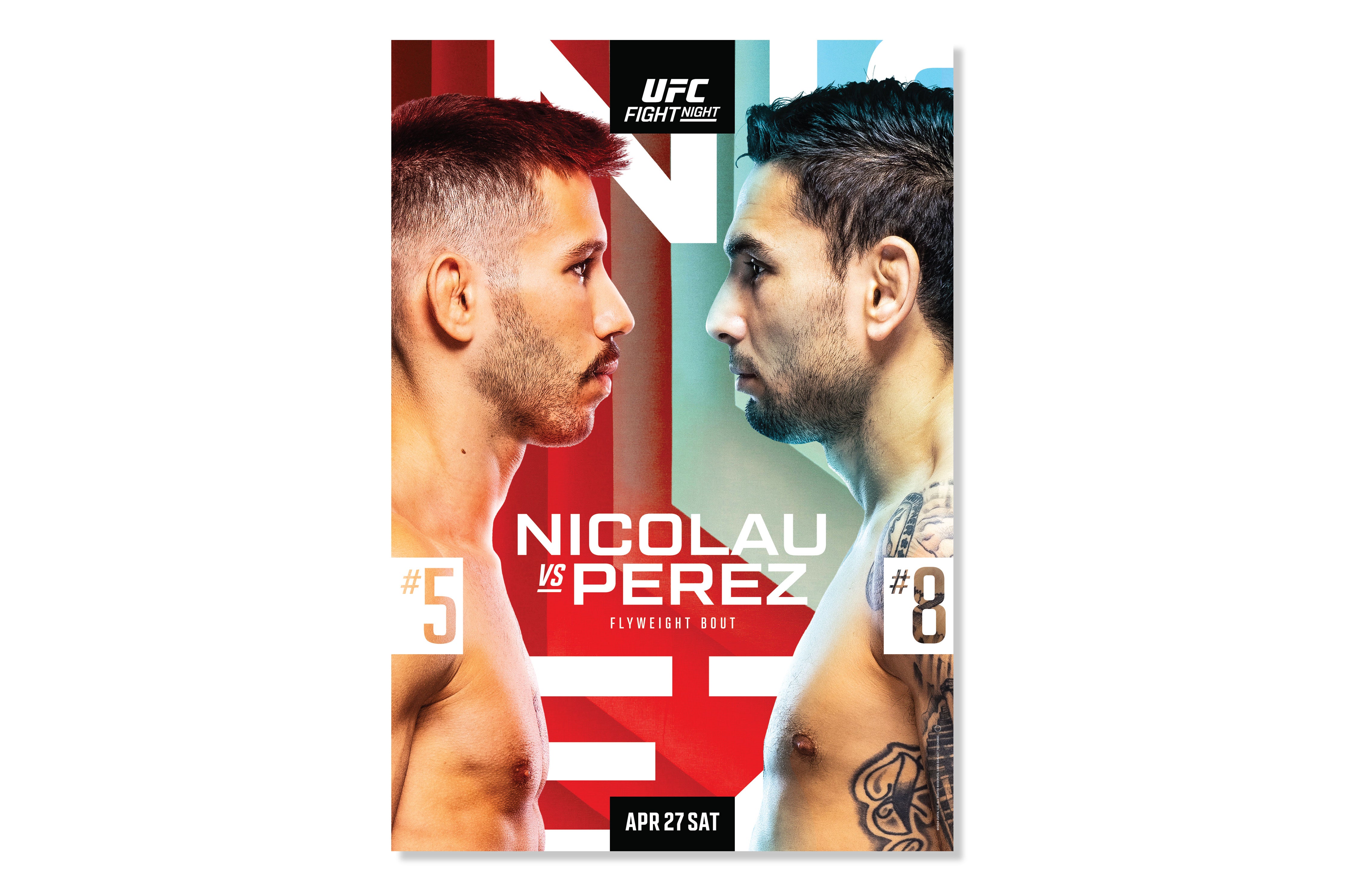UFC Fight Night: Nicolau vs. Perez 2 Autographed Event Poster