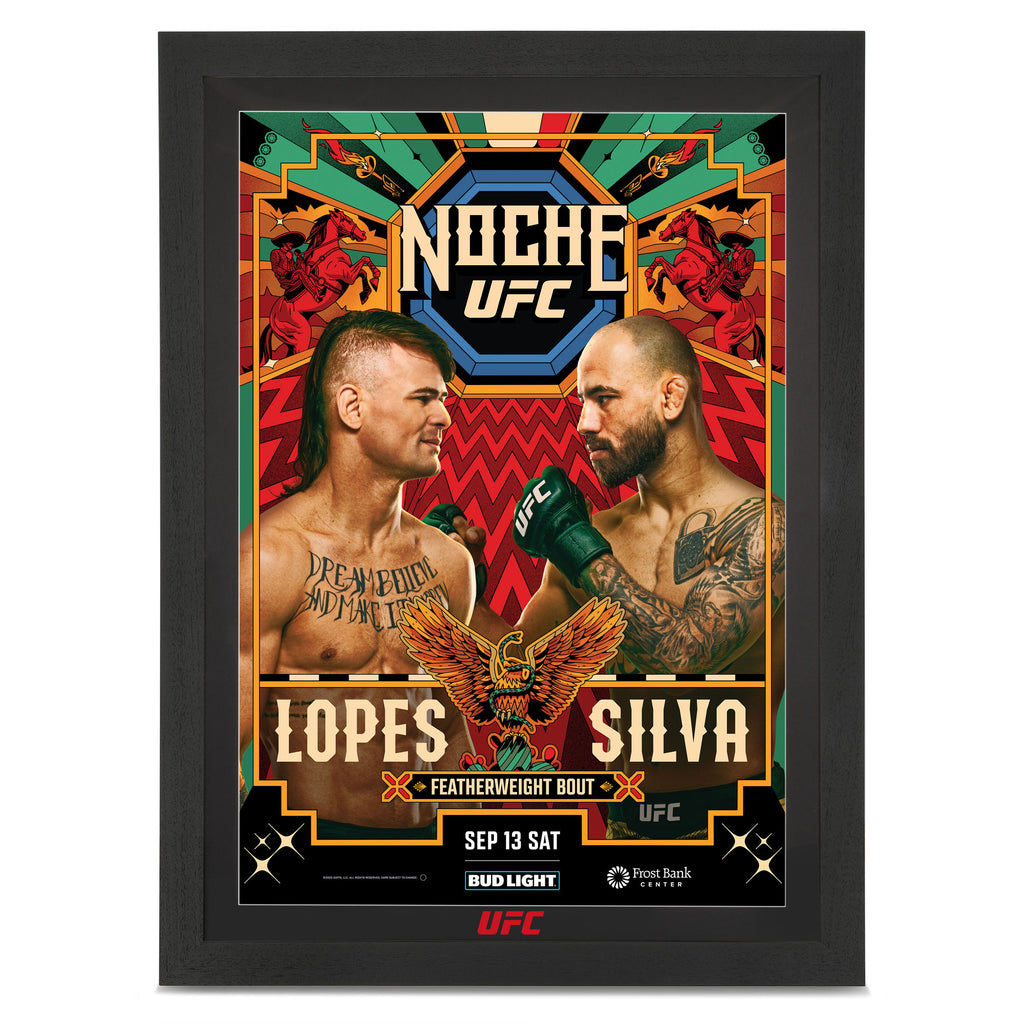 UFC Fight Night: Lopes vs Silva Autographed Event Poster