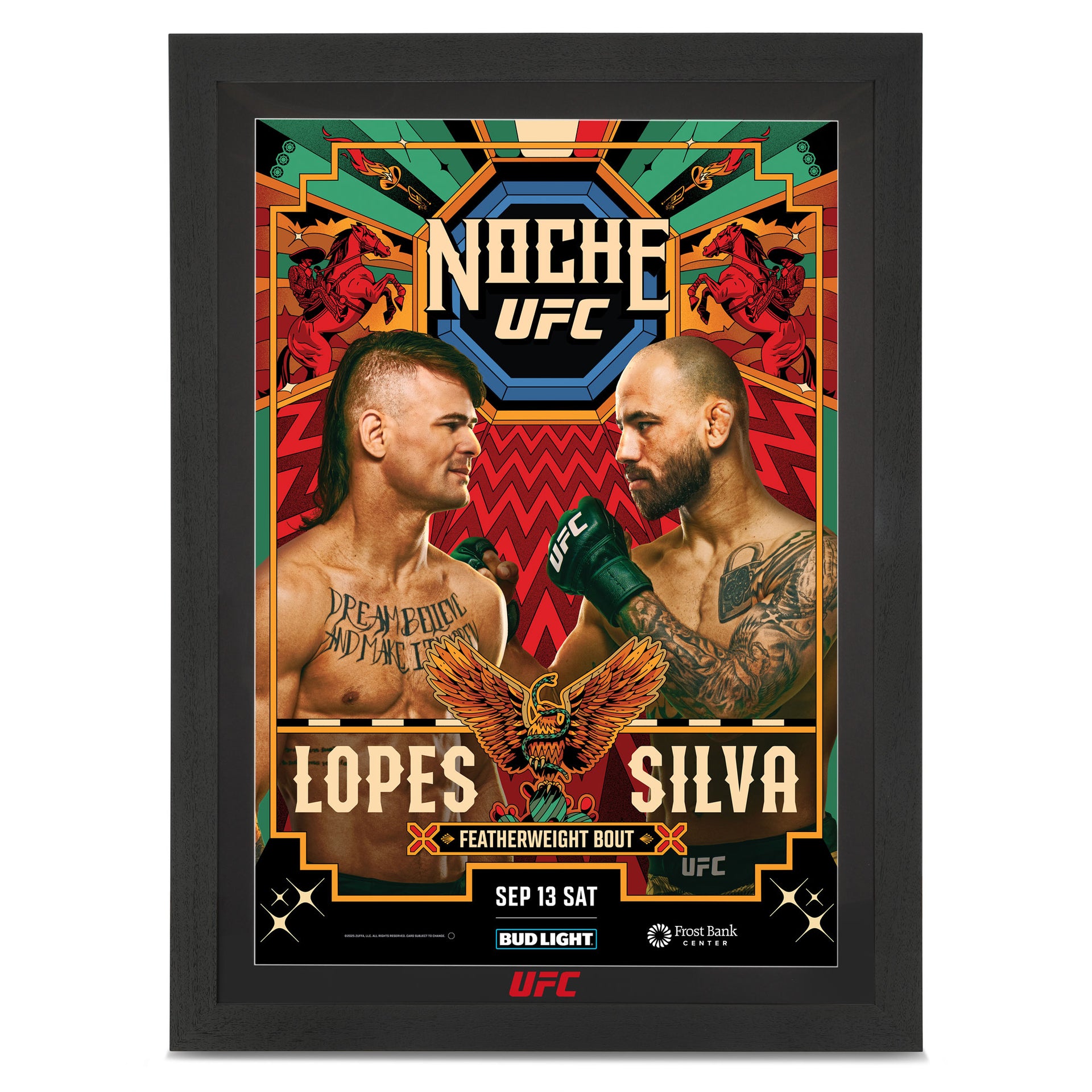 UFC Fight Night: Lopes vs Silva Autographed Event Poster