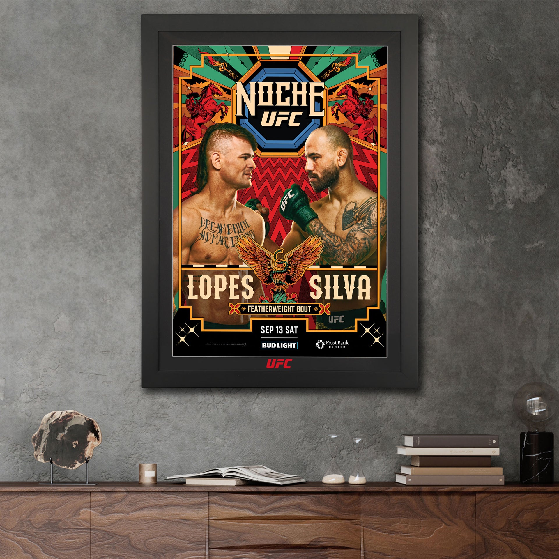 Noche UFC: Lopes vs Silva First-Edition Autographed Event Poster