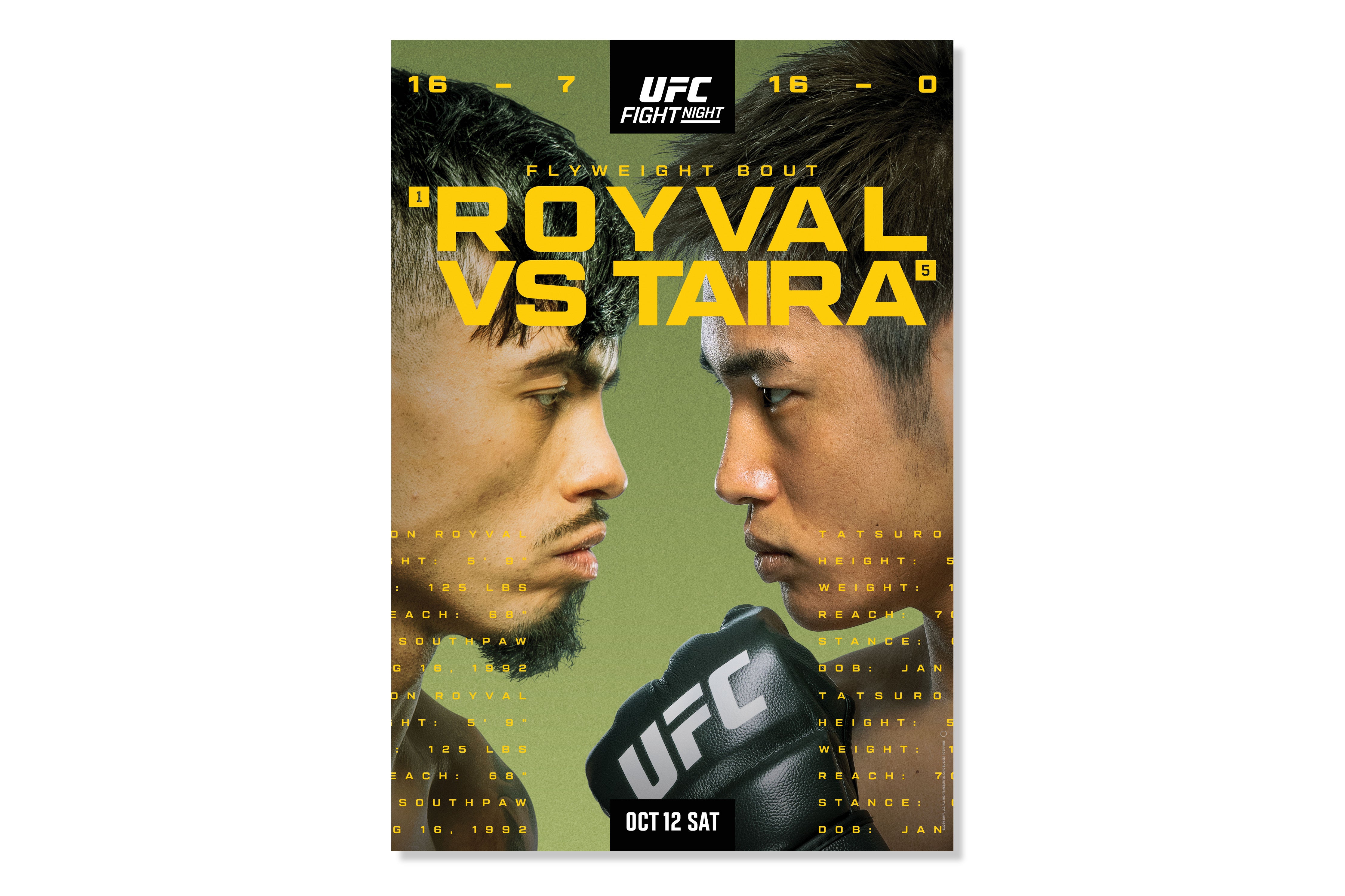 UFC Fight Night: Royval vs Taira Autographed Event Poster