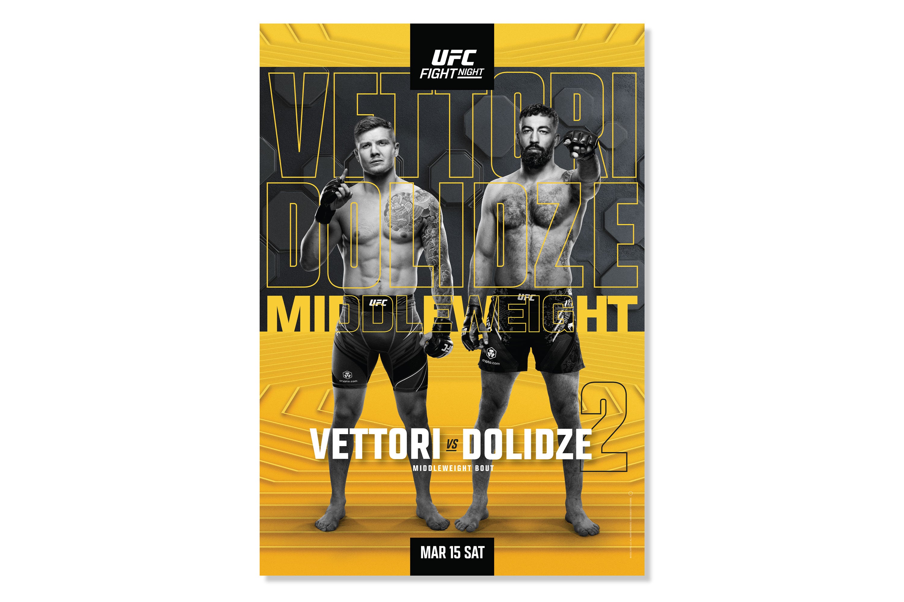 UFC Fight Night: Vettori vs Dolidze 2 Autographed Event Poster