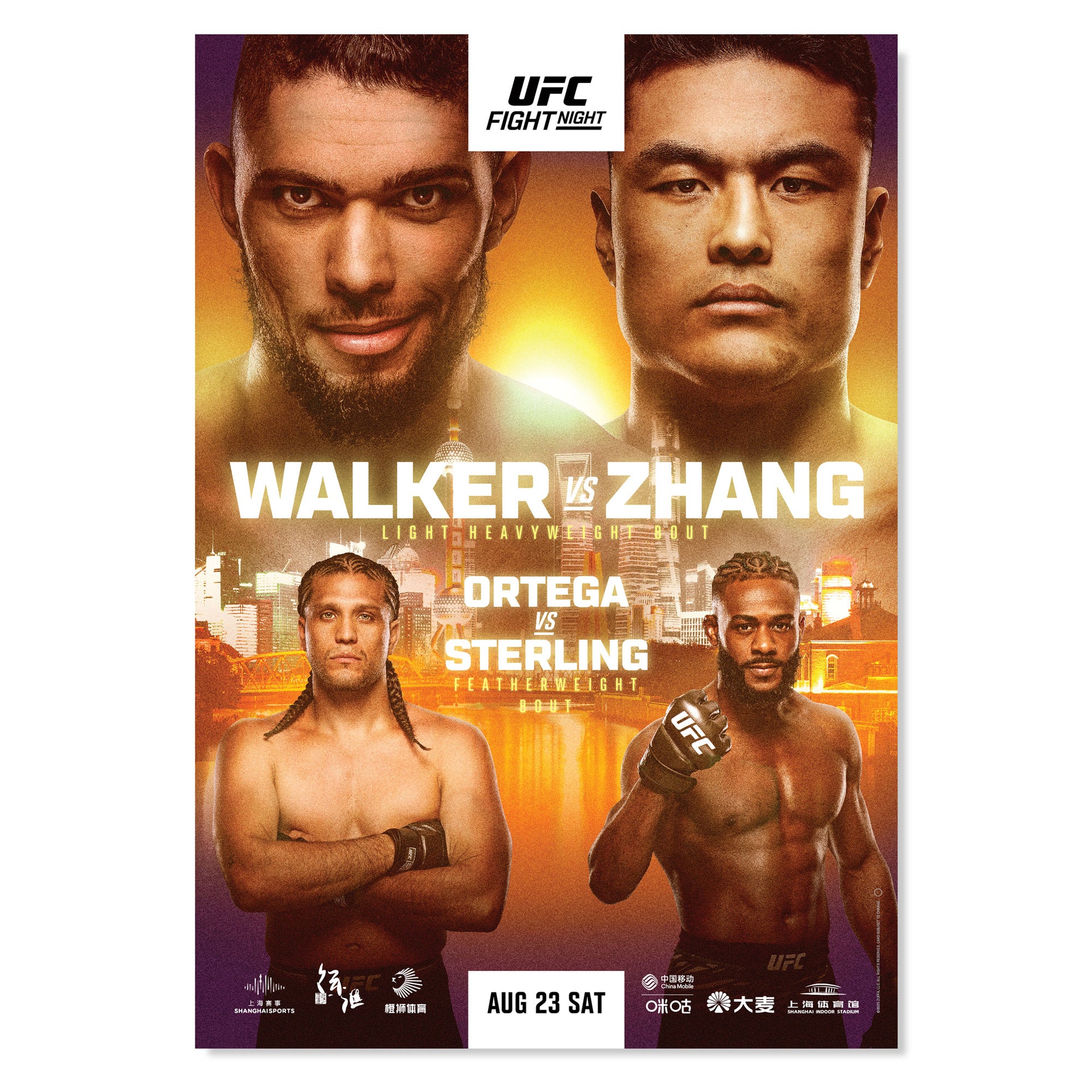 UFC Fight Night: Walker vs Zhang Autographed Event Poster