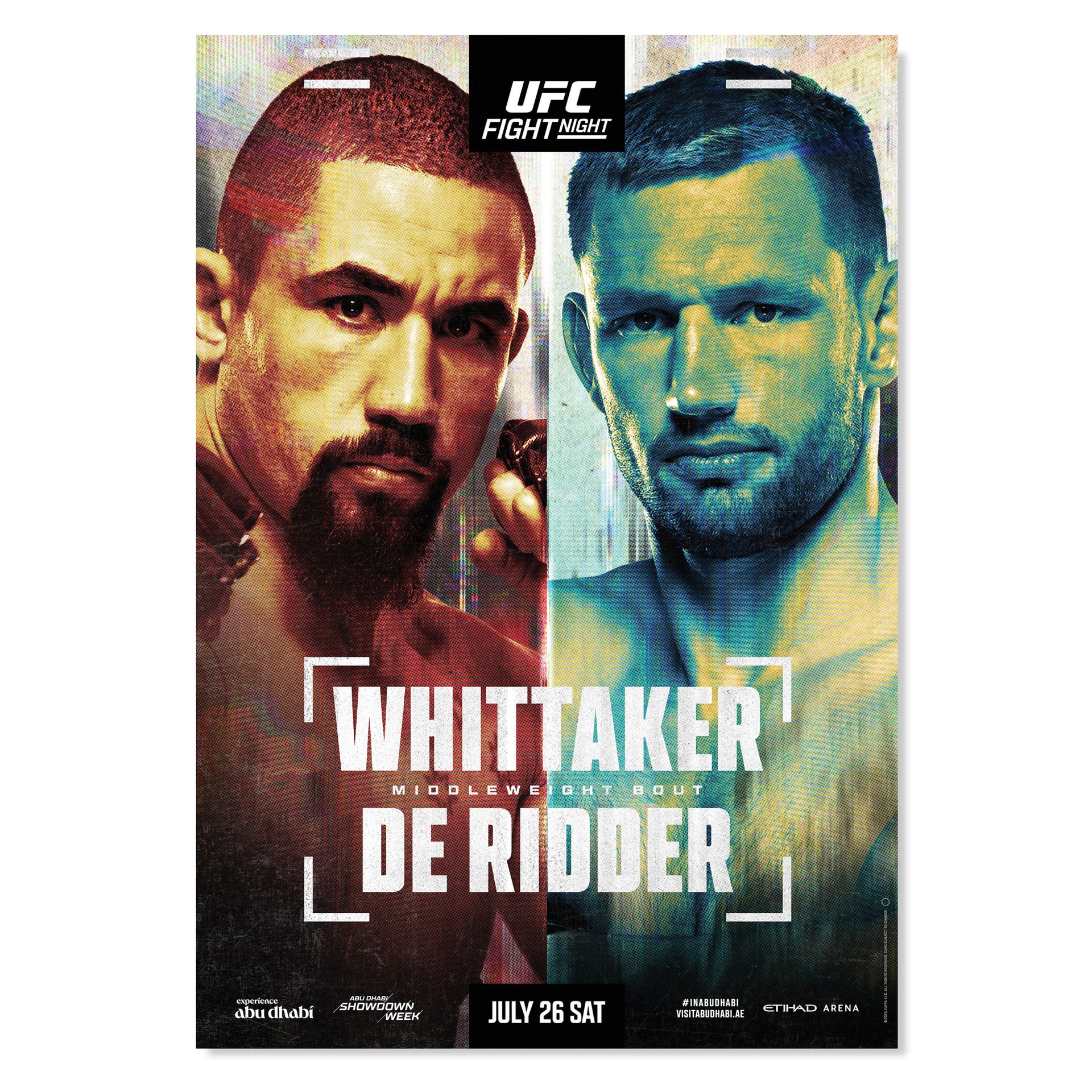 UFC Fight Night: Whittaker vs de Ridder Autographed Event Poster First Edition