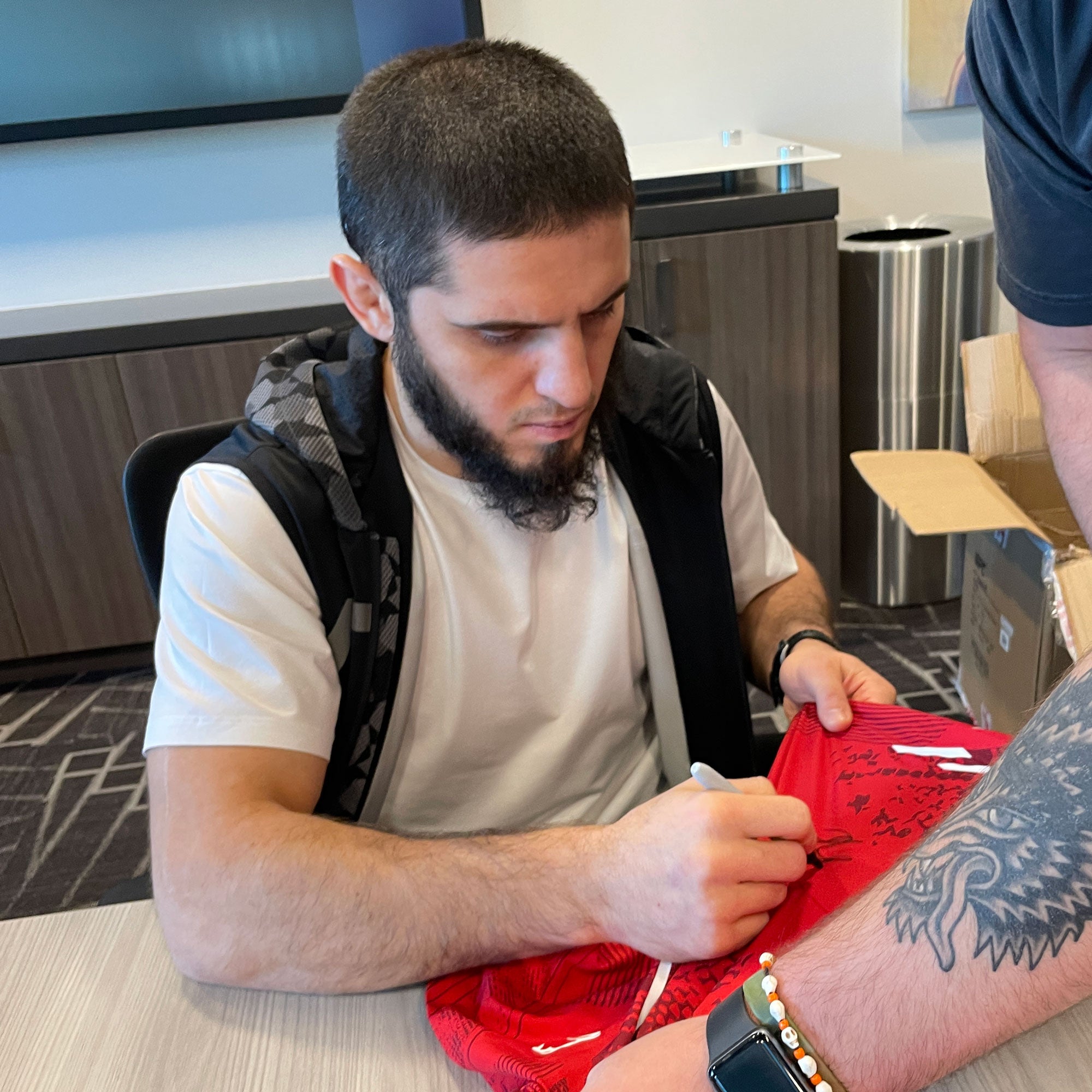 Islam Makhachev Signed Red Venum Adrenaline Shorts