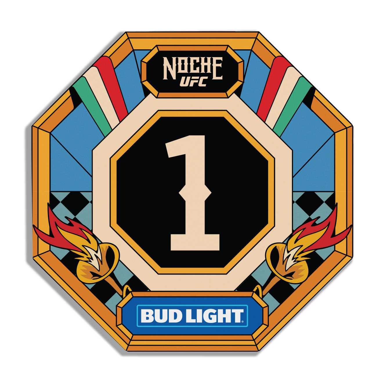 Noche UFC: Lopes vs Silva Event Used Round Card One