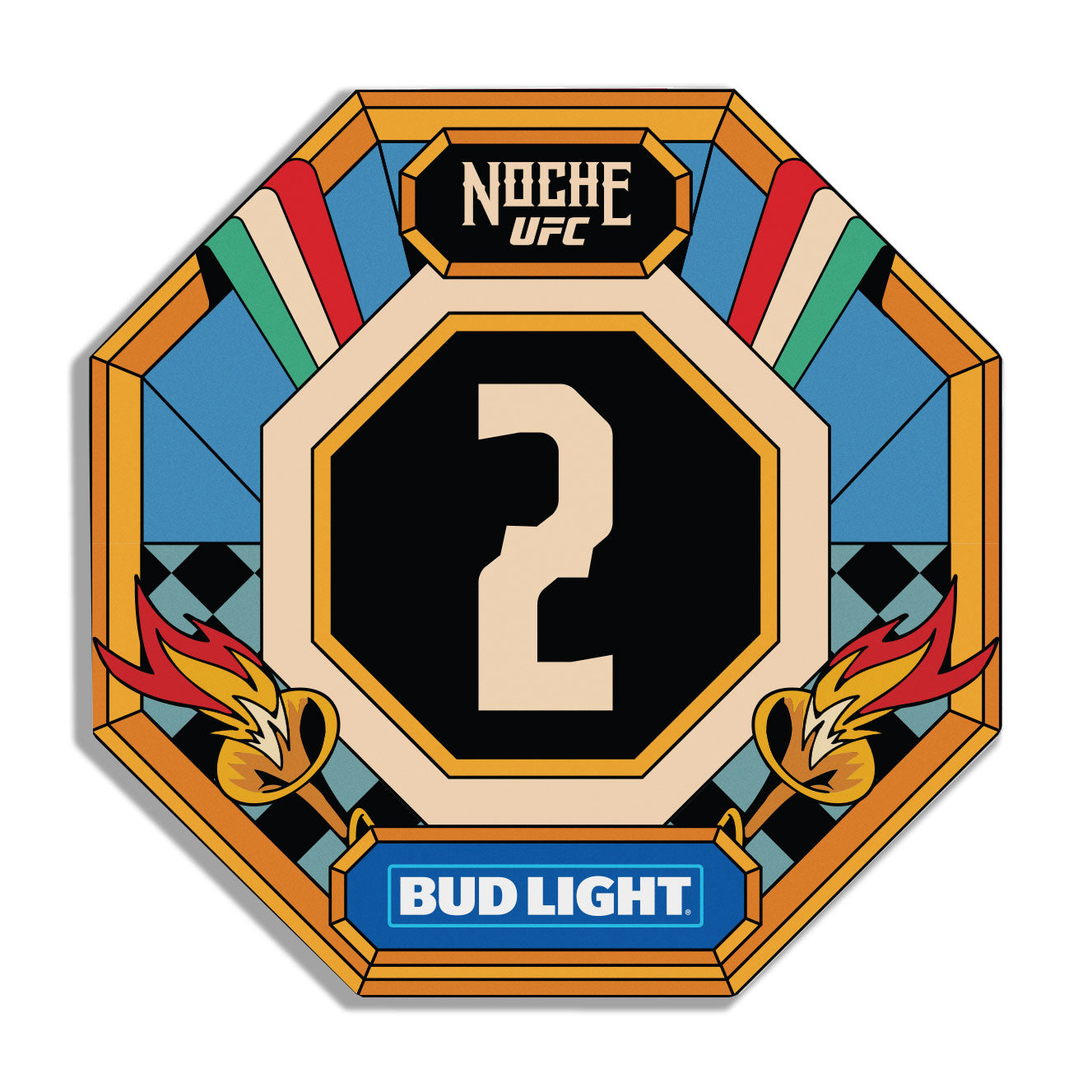 Noche UFC: Lopes vs Silva Event Used Round Card Two