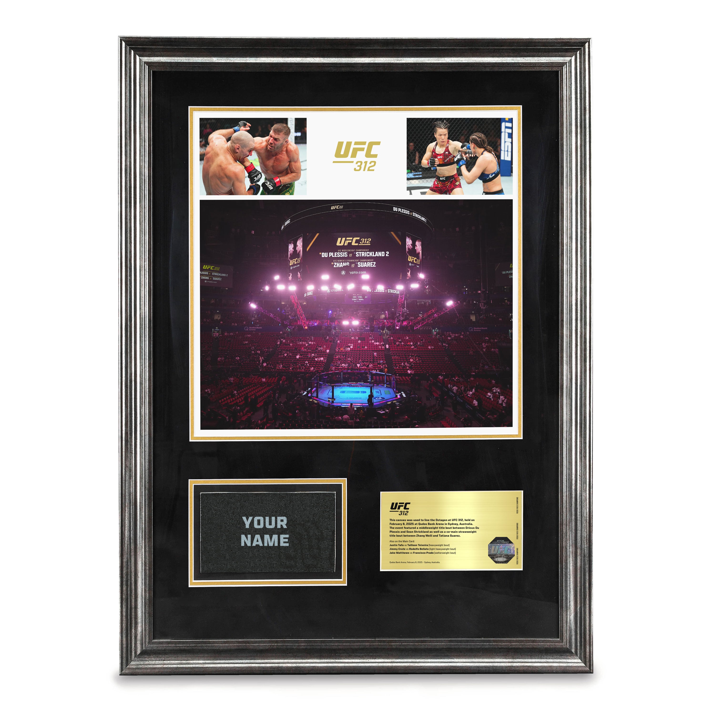 SOLD OUT: UFC 312: du Plessis vs Strickland 2 Name on Canvas