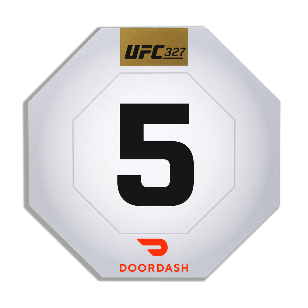 UFC 327: Procházka vs Ulberg Event Used Round Card Five
