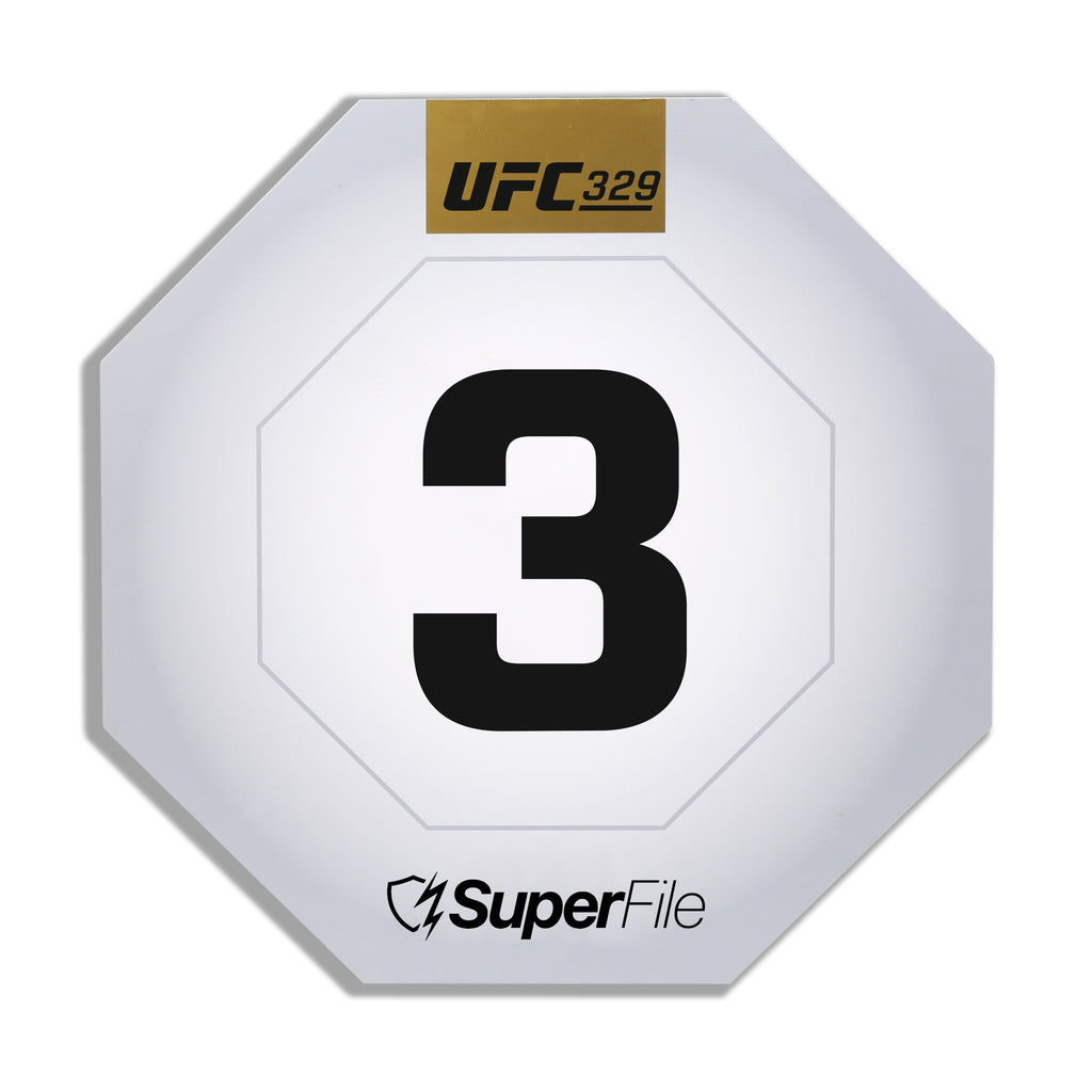 UFC 329: McGregor vs Holloway 2 Event Used Round Card Three