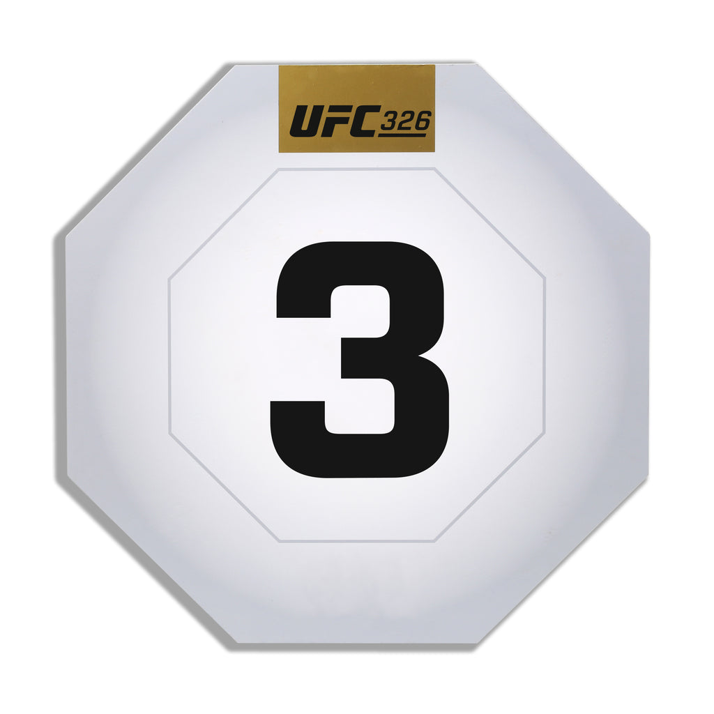 UFC 326: Holloway vs Oliveira 2 Event Used Round Card Three