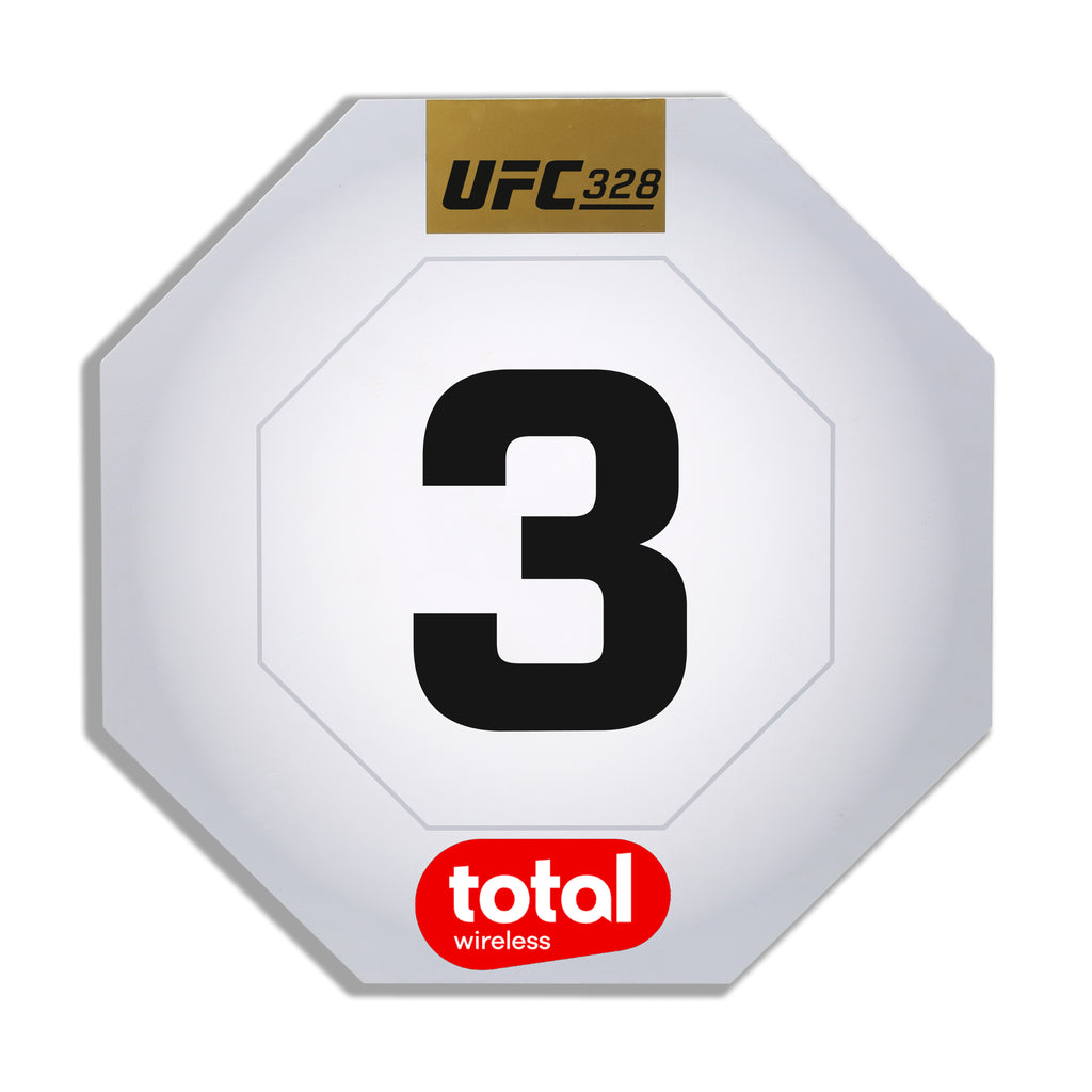 UFC 328: Chimaev vs Strickland Event Used Round Card Three