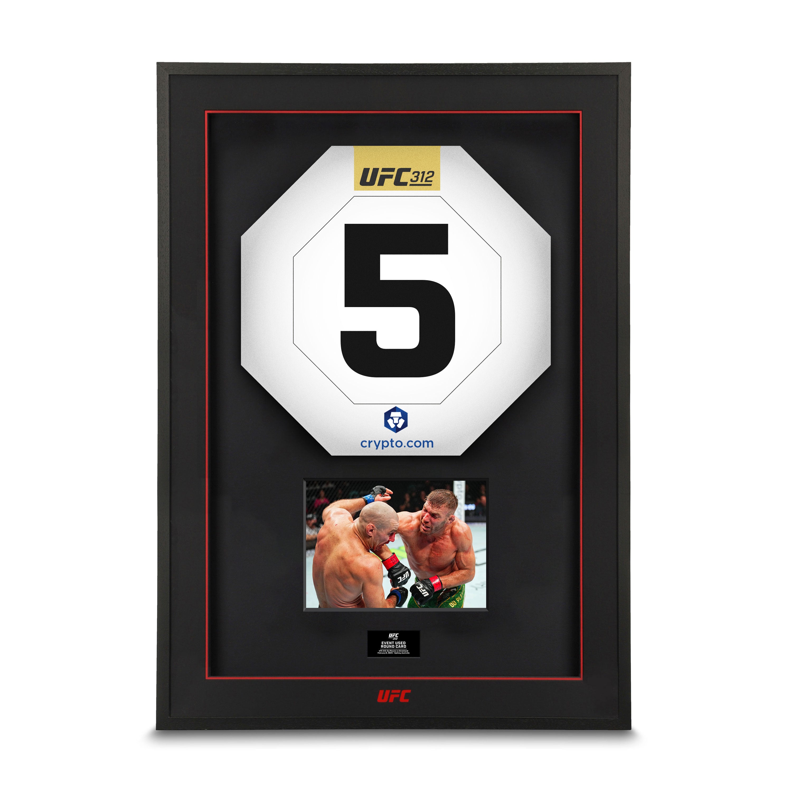 UFC 312: Du Plessis vs Strickland Event Used Round Card Five