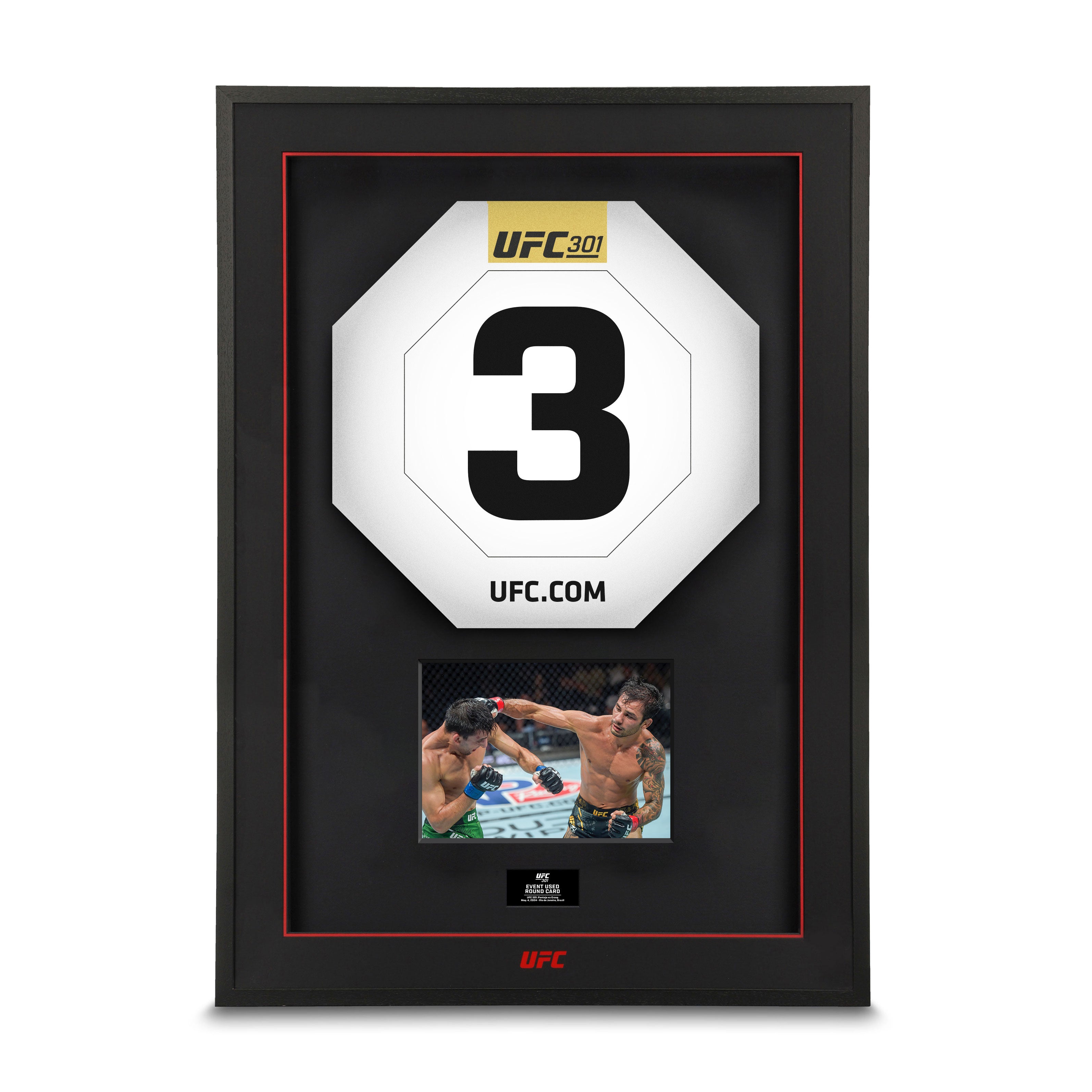UFC 301: Pantoja vs Erceg Event Used Round Three Card