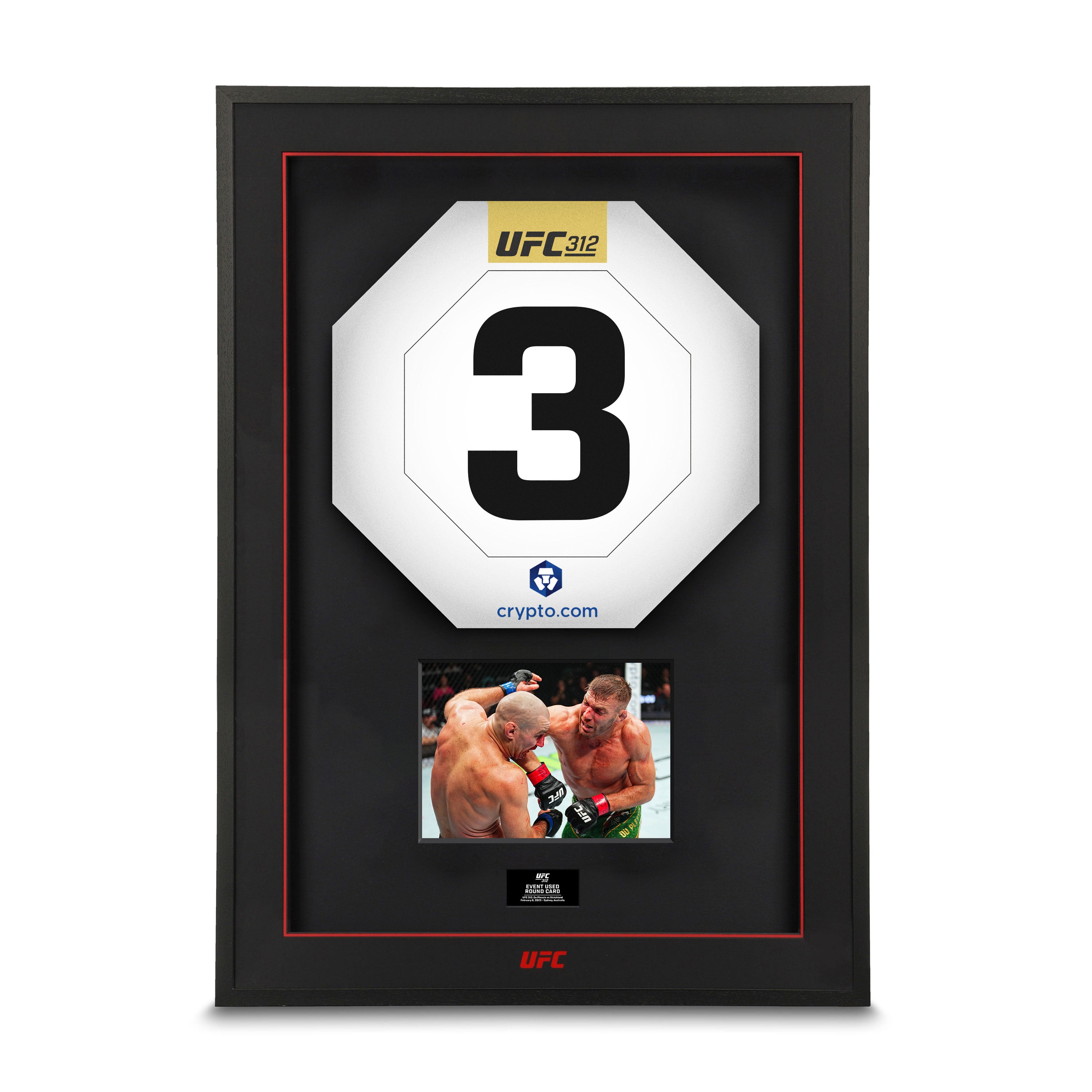 UFC 312: Du Plessis vs Strickland Event Used Round Card Three