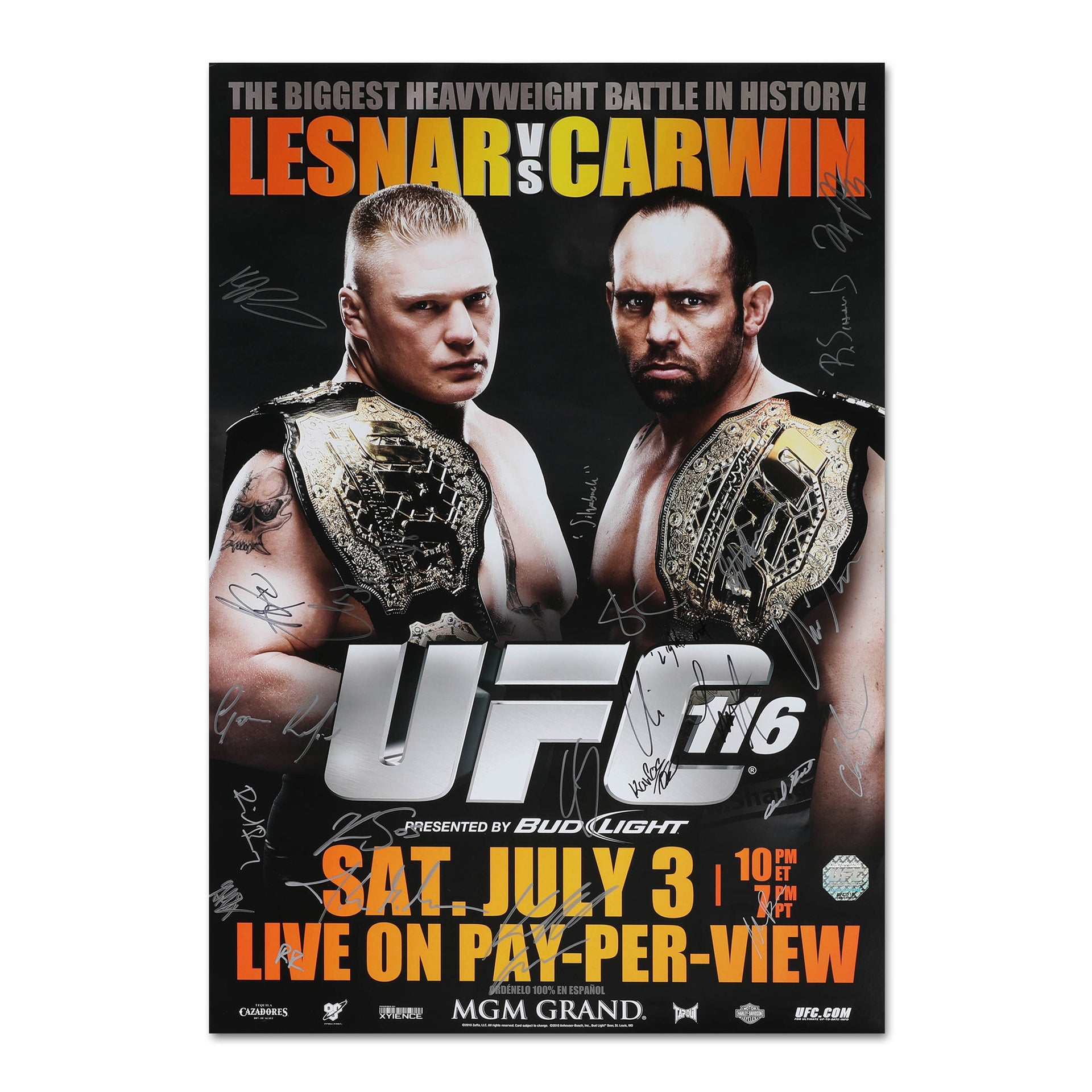 UFC 116: Lesnar vs Carwin Autographed Event Poster