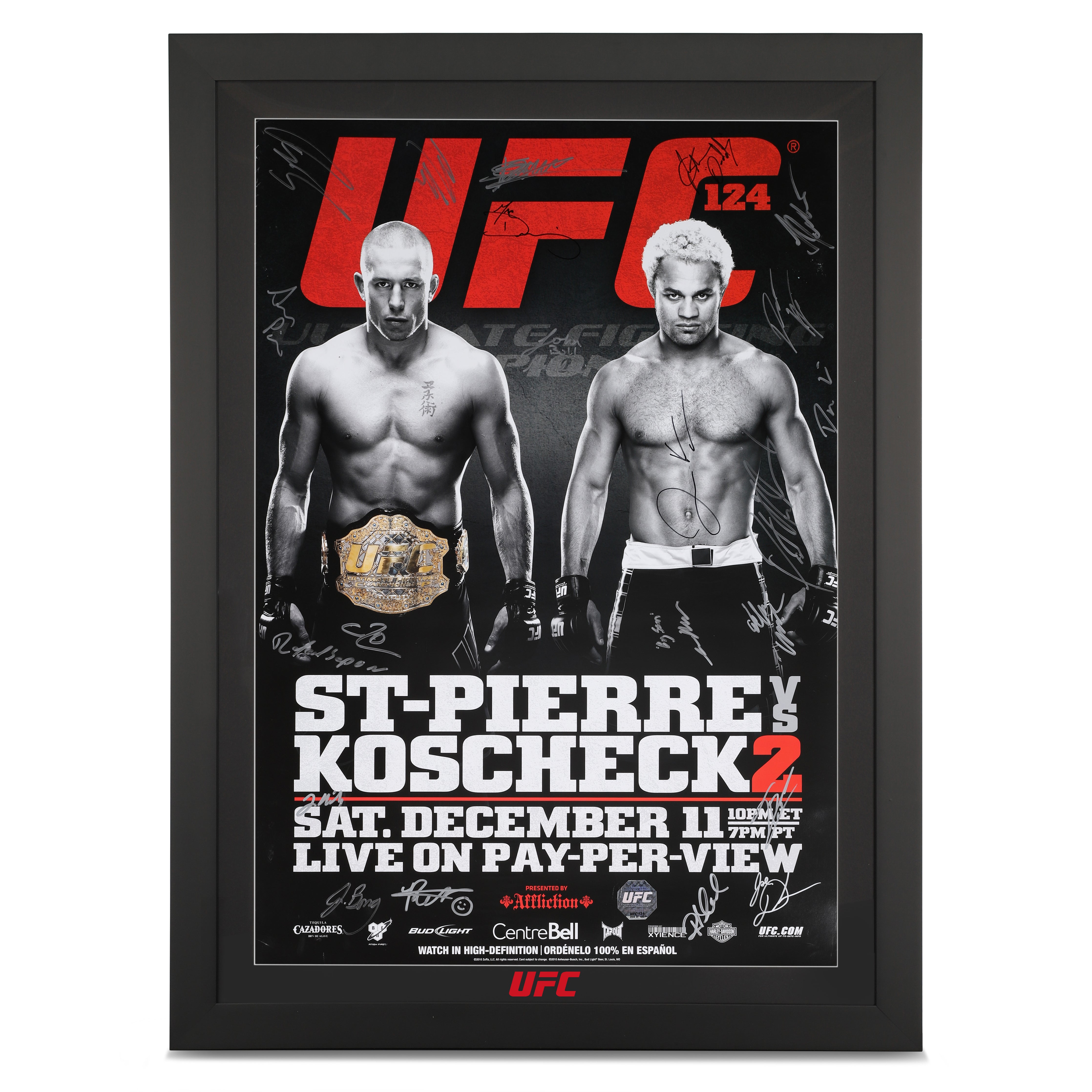 UFC 124: St. Pierre Vs. Koscheck 2 Autographed Poster