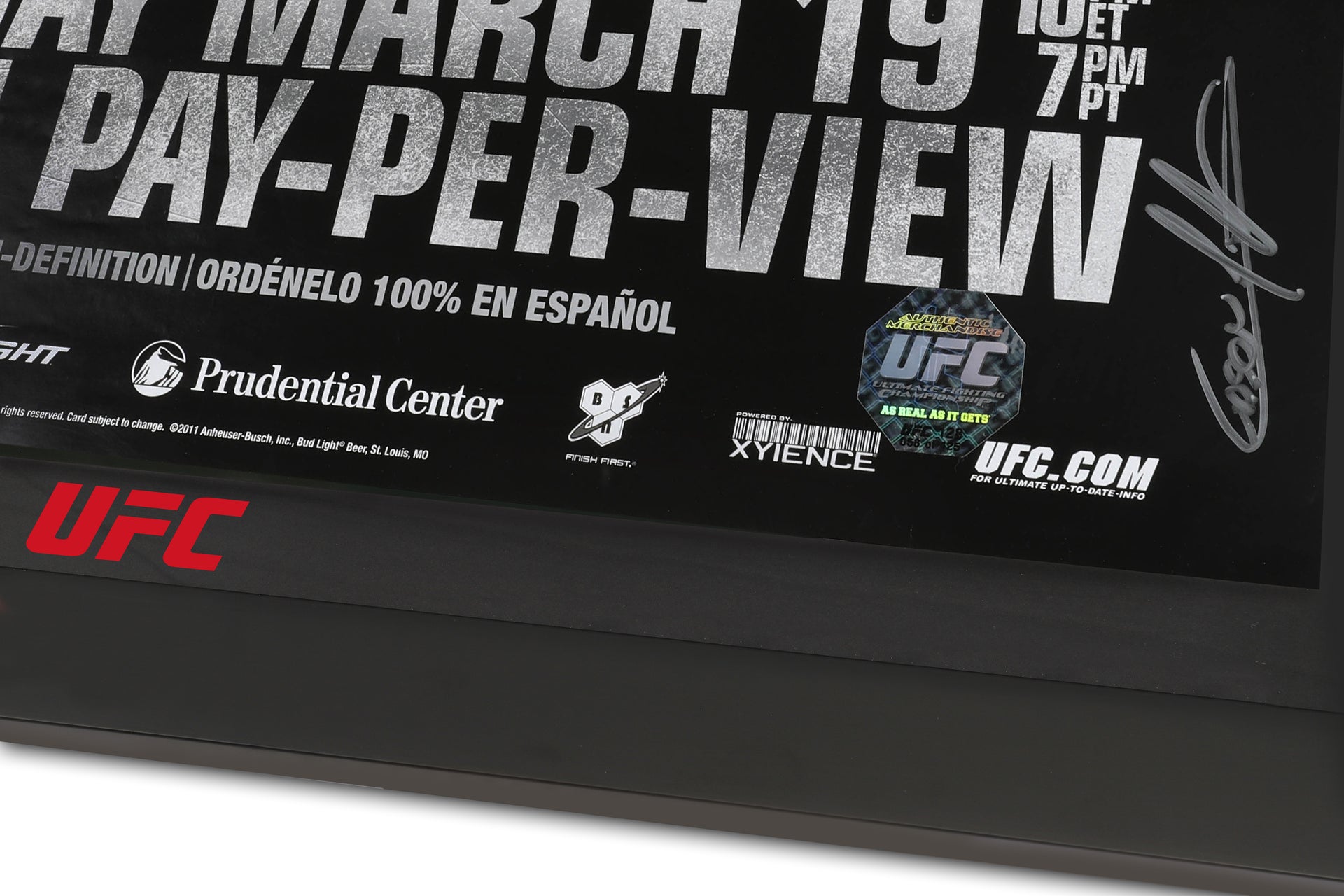 UFC 128: Shogun Vs Jones Autographed Event Poster