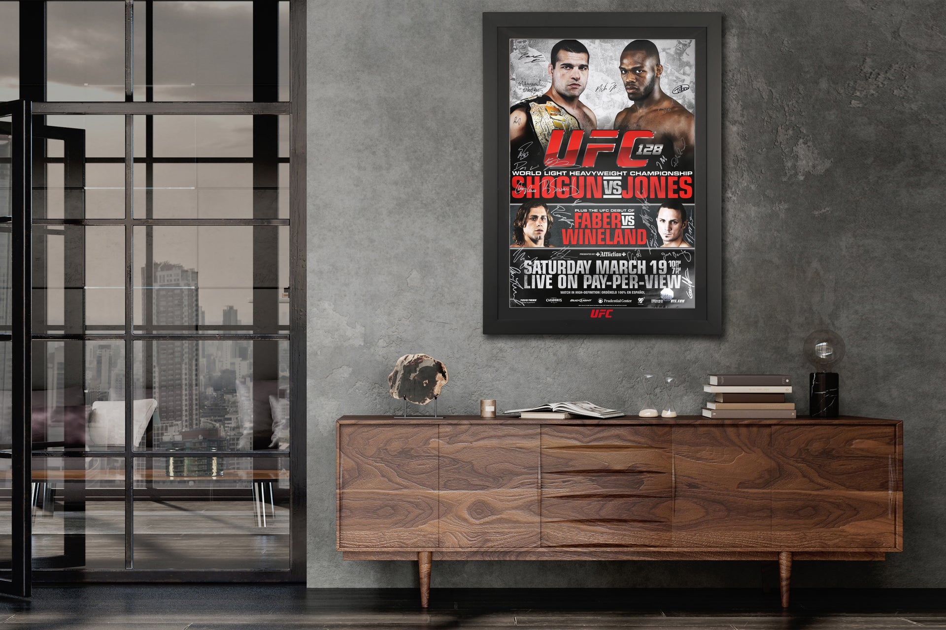 UFC 128: Shogun Vs Jones Autographed Event Poster