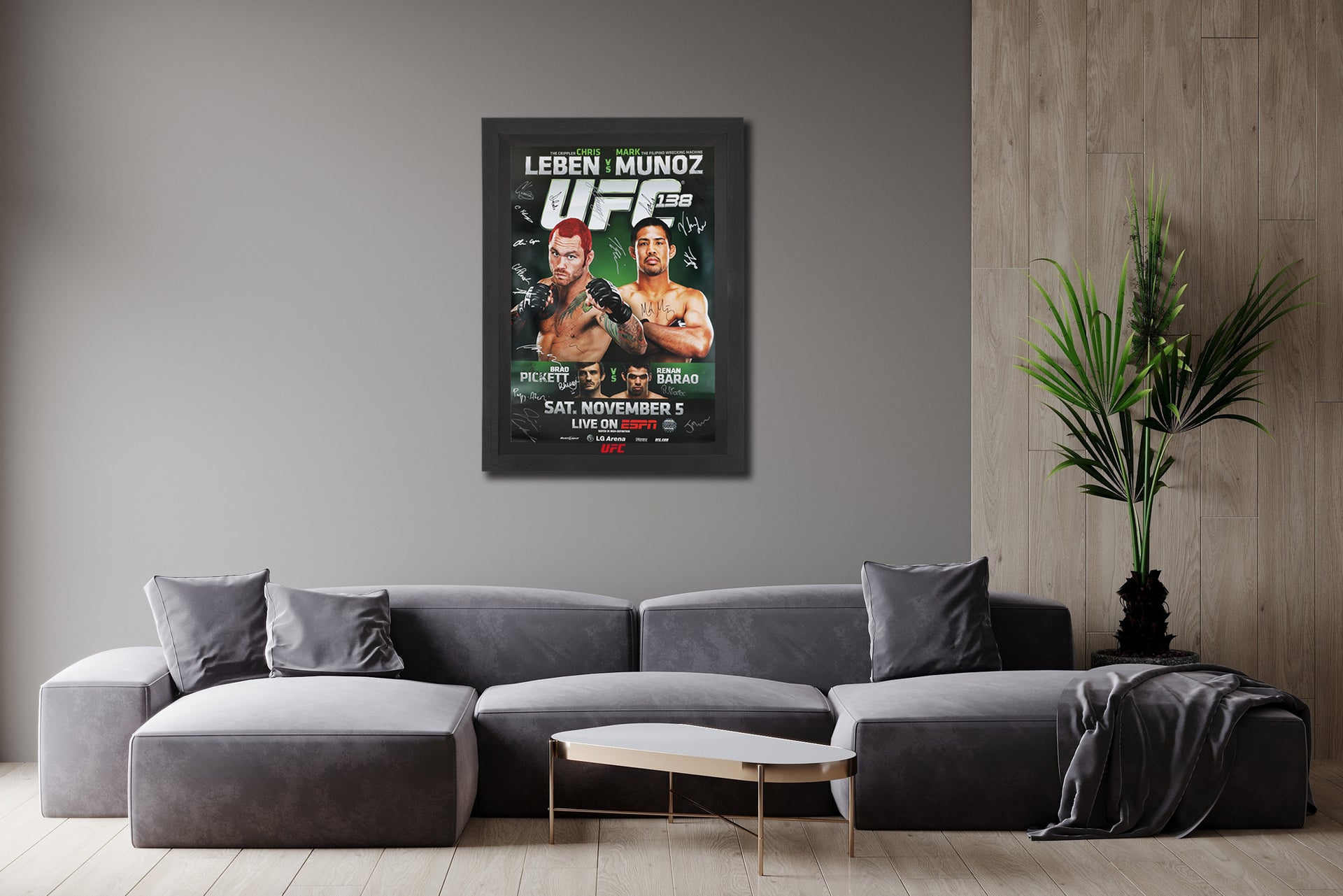 UFC 138: Leben vs Munoz Autographed Event Poster