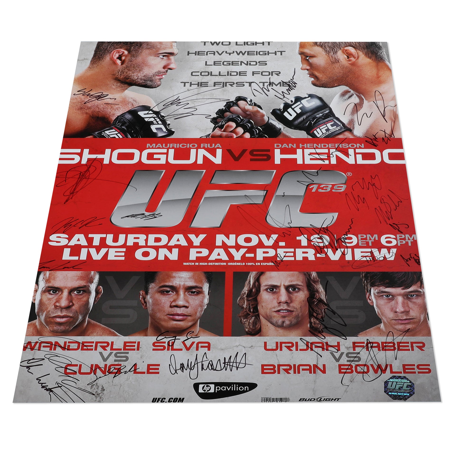 UFC 139: Shogun vs Henderson Autographed Event Poster
