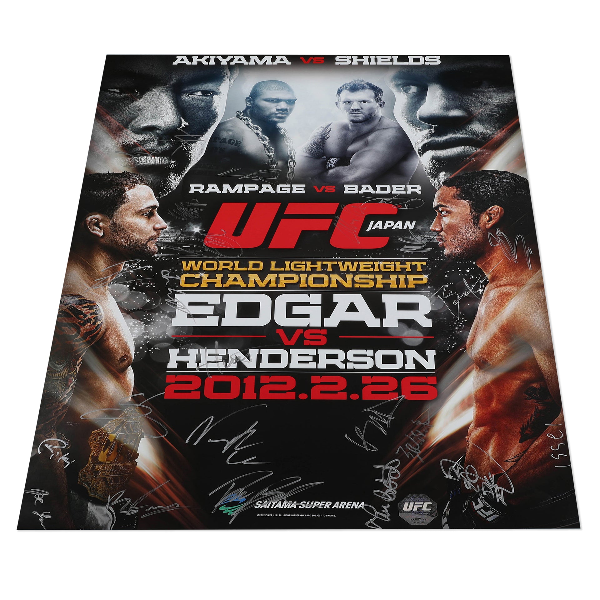UFC 144: Edgar vs Henderson Autographed Event Poster