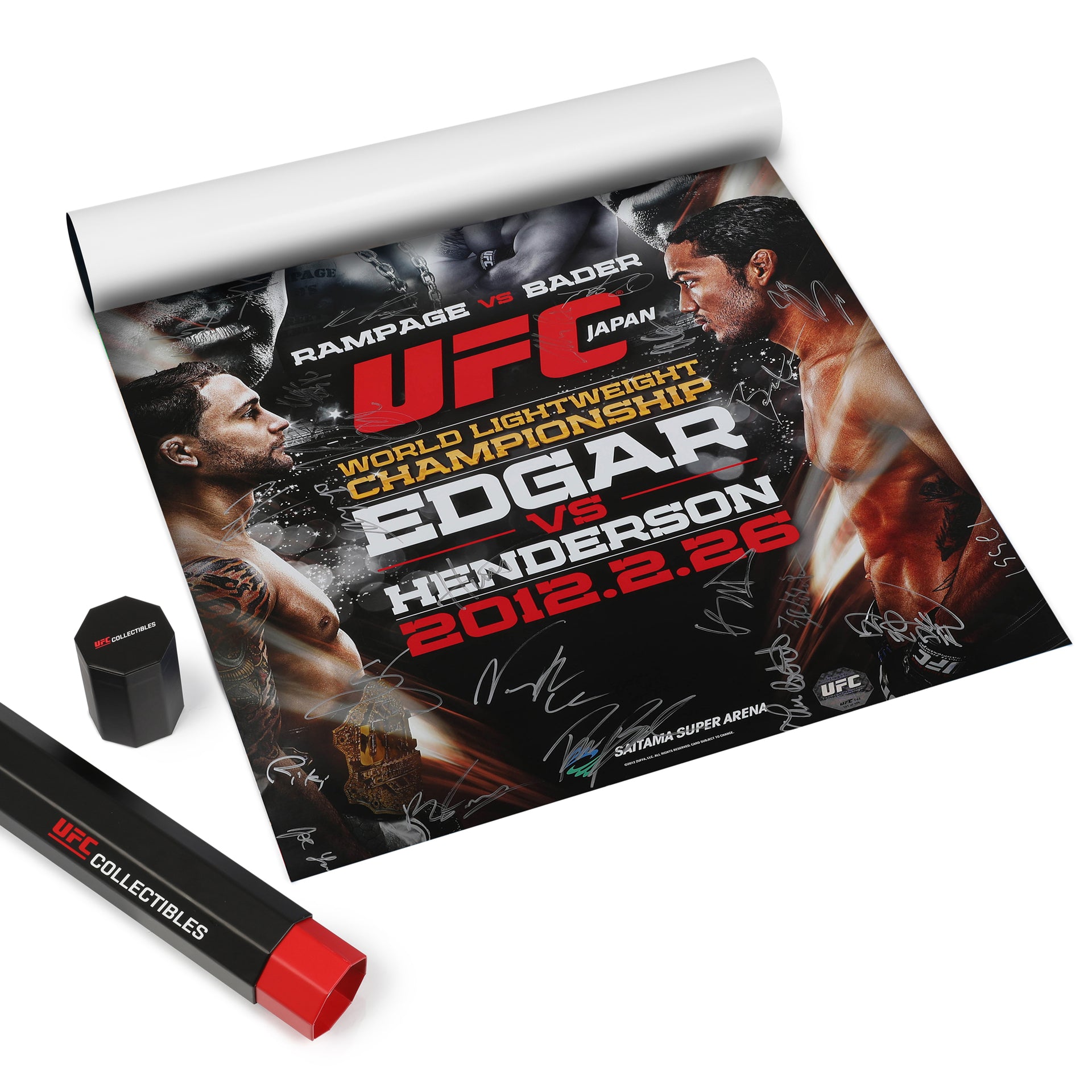 UFC 144: Edgar vs Henderson Autographed Event Poster