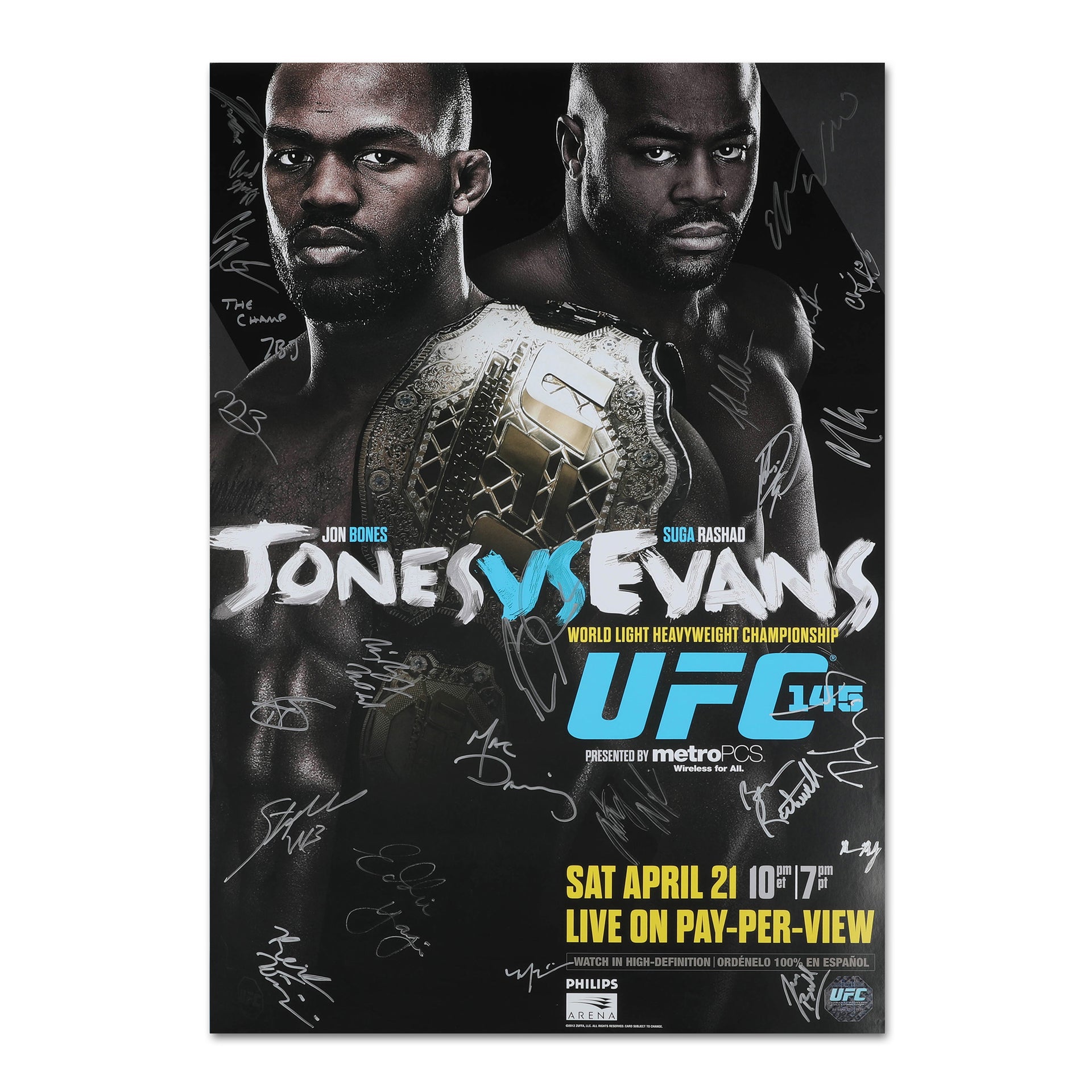 UFC 145: Jones vs Evans Autographed Event Poster
