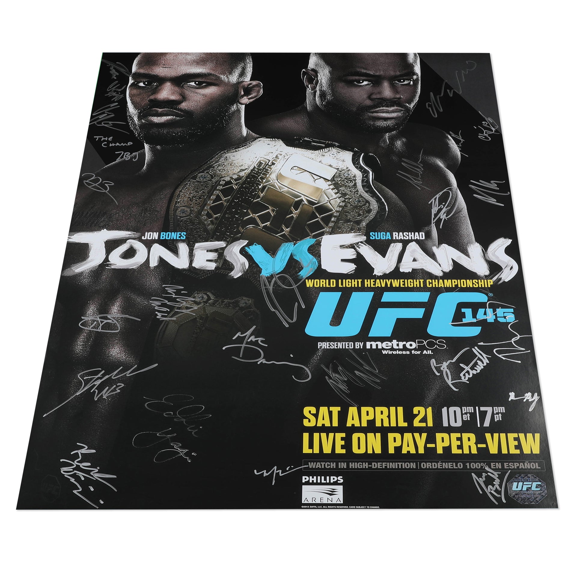 UFC 145: Jones vs Evans Autographed Event Poster