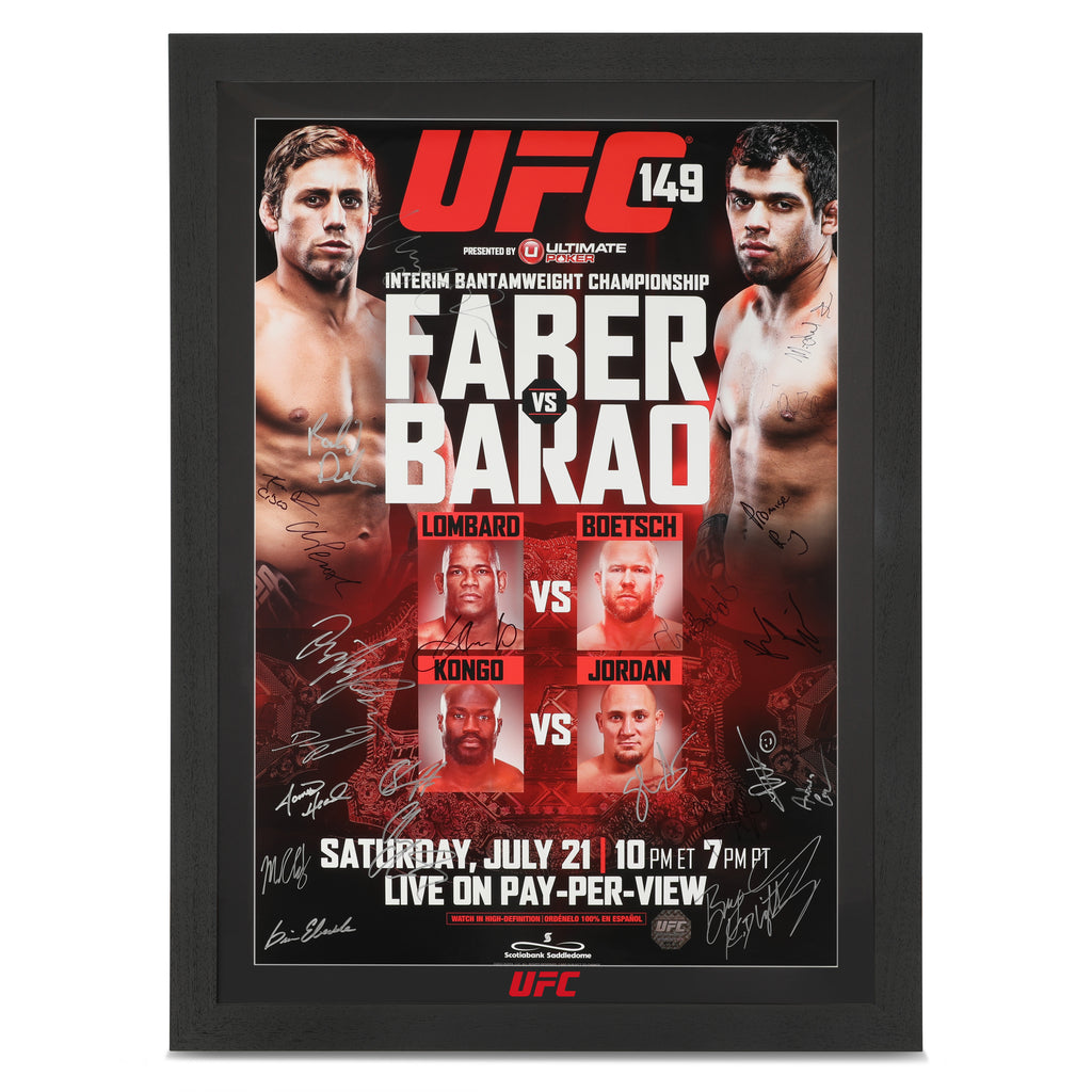 UFC 149: Faber vs Barao Autographed Event Poster