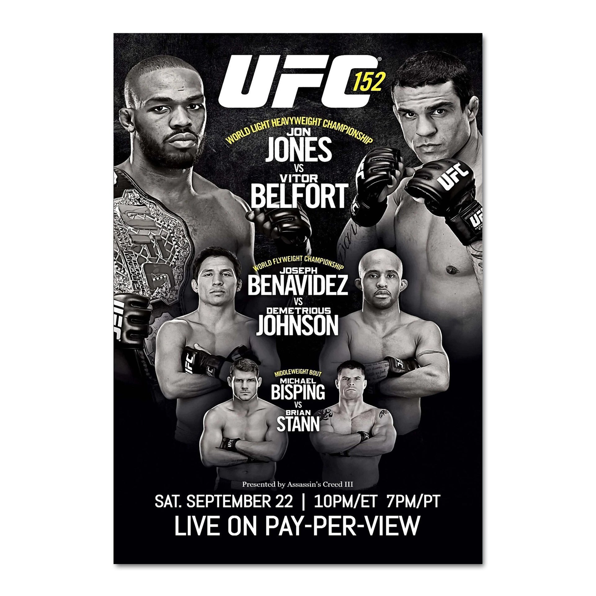 UFC 152: Jones vs Belfort Autographed Event Poster