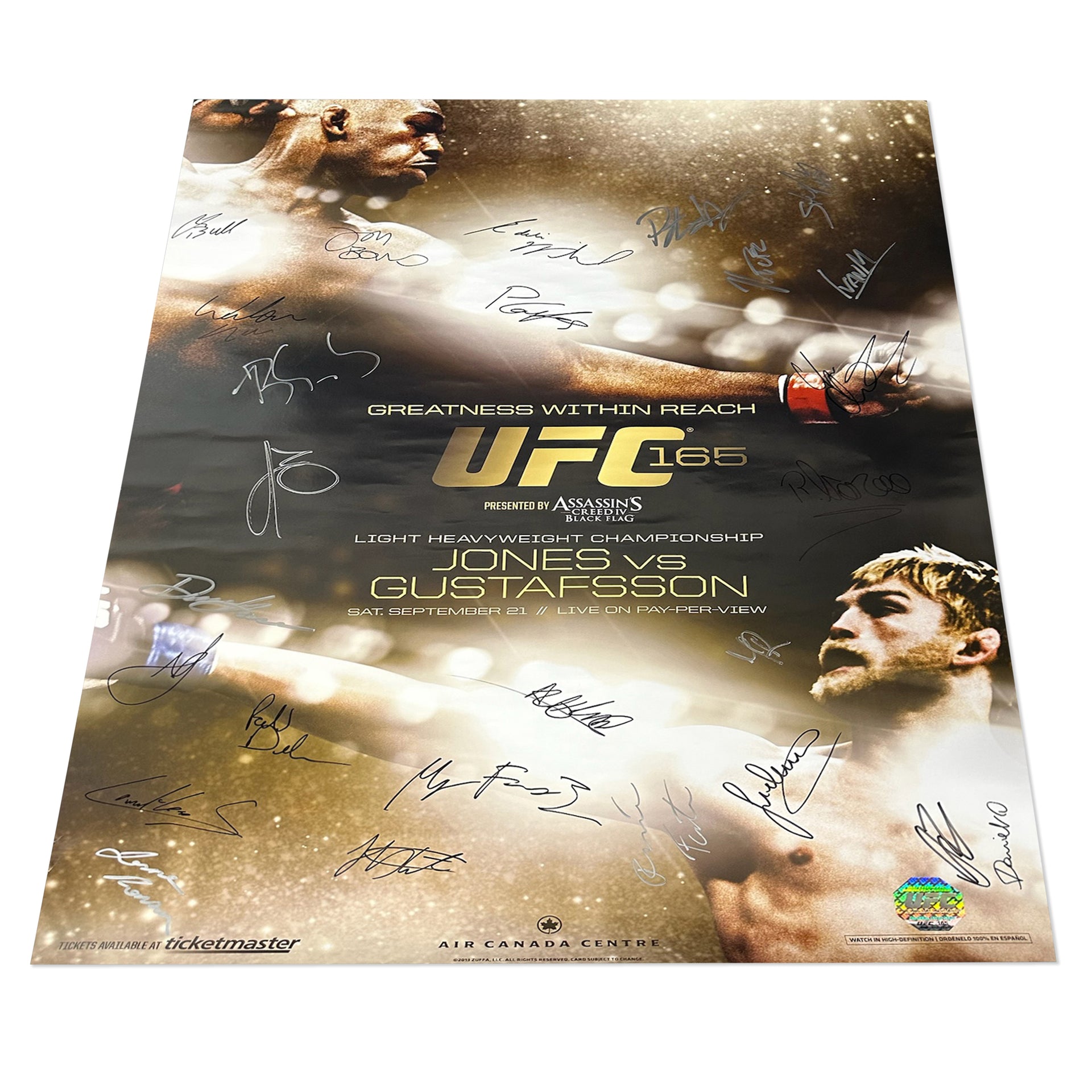 UFC 165: Jones vs Gustafsson Autographed Event Poster