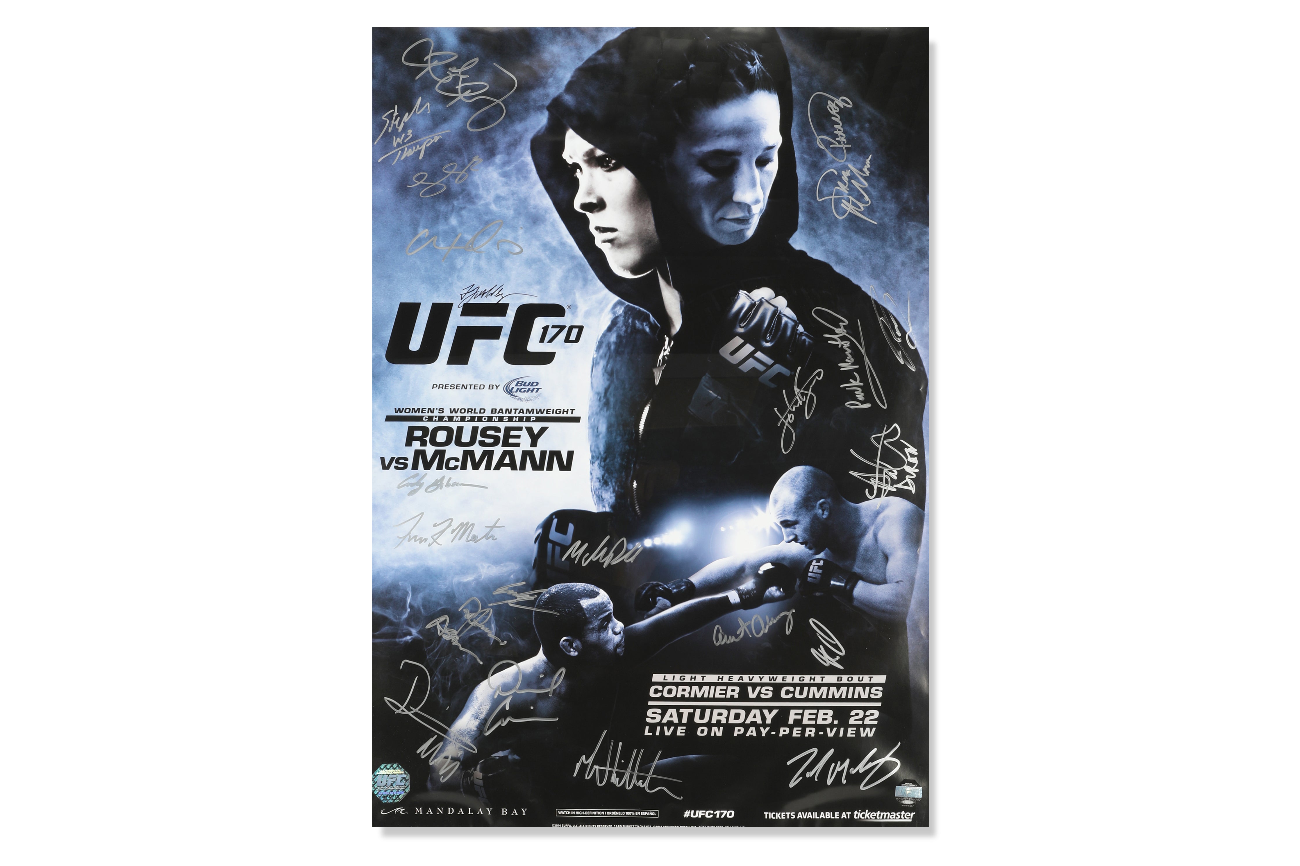 UFC 170: Rousey vs McMann Framed Autographed Event Poster