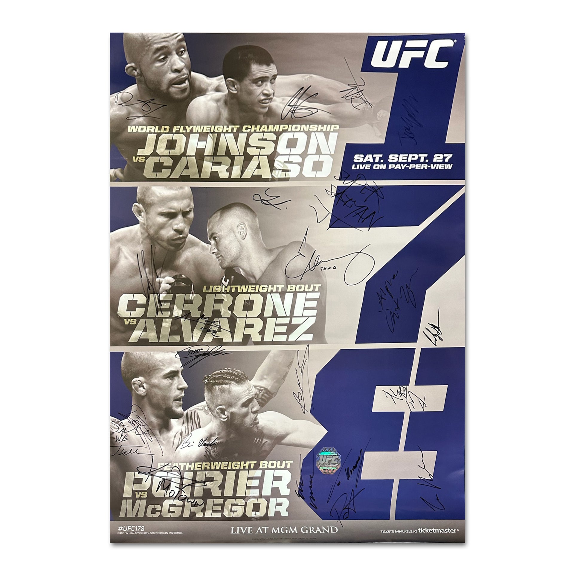 UFC 178: Johnson vs Cariaso Autographed Event Poster