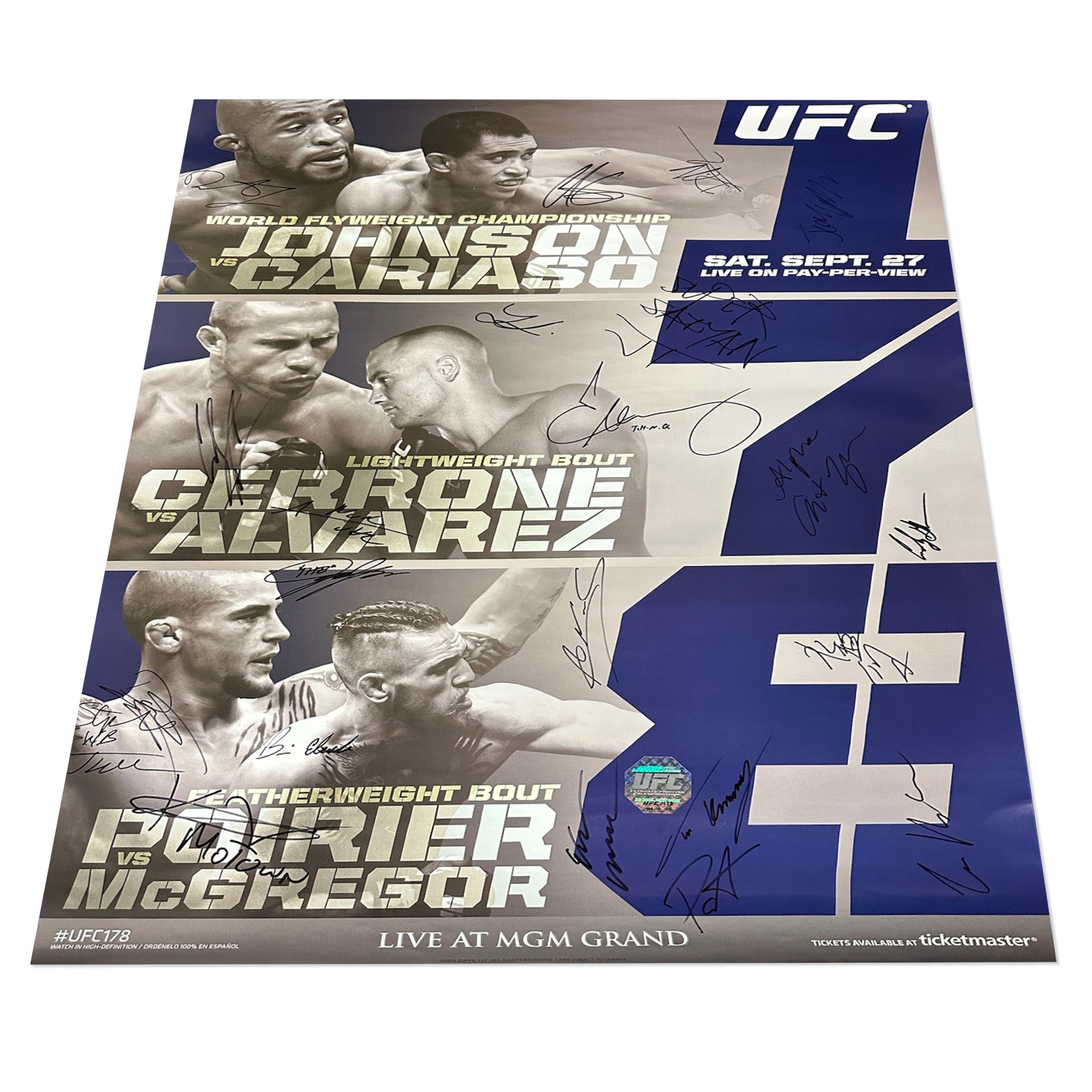UFC 178: Johnson vs Cariaso Autographed Event Poster