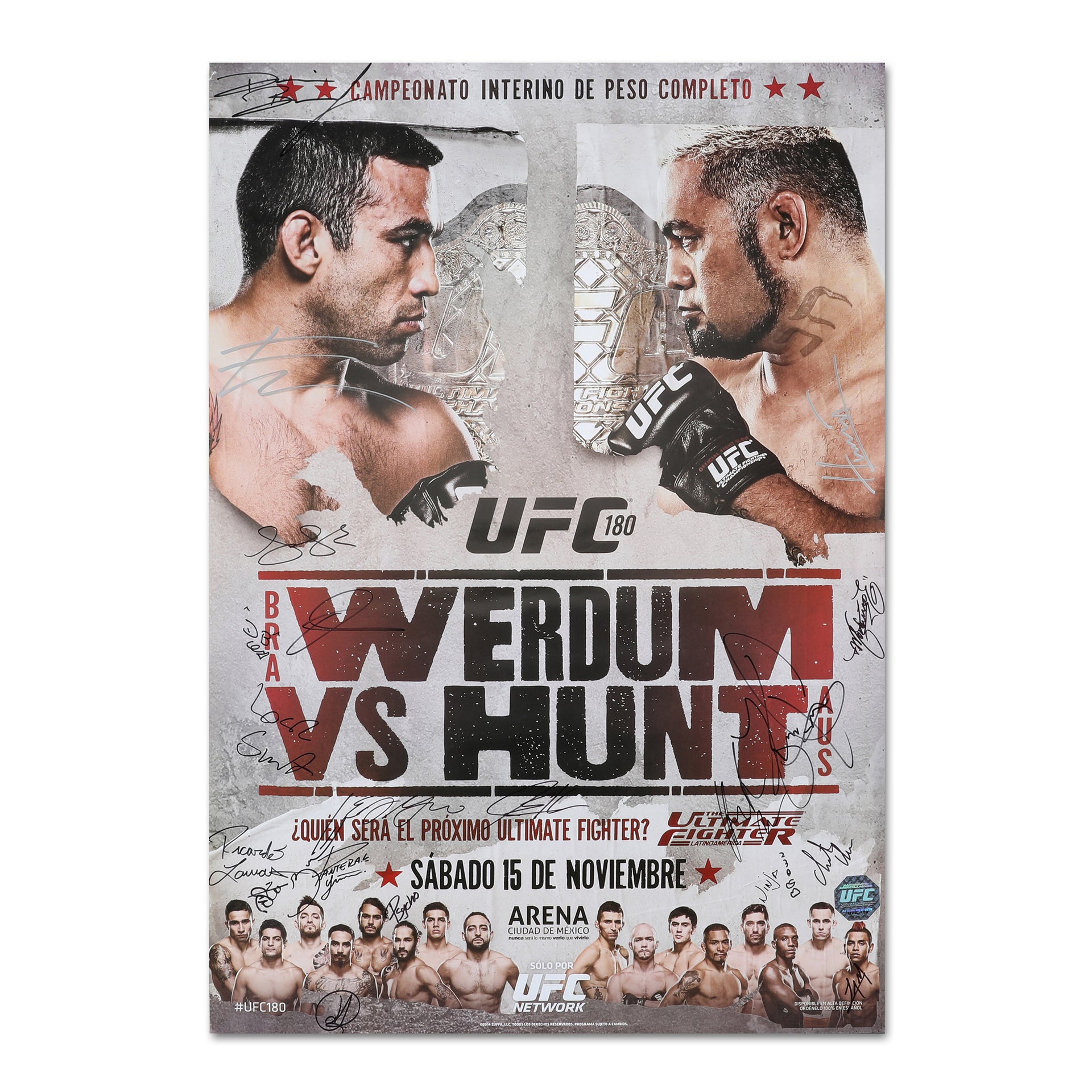 UFC 180: Werdum vs Hunt Autographed Event Poster