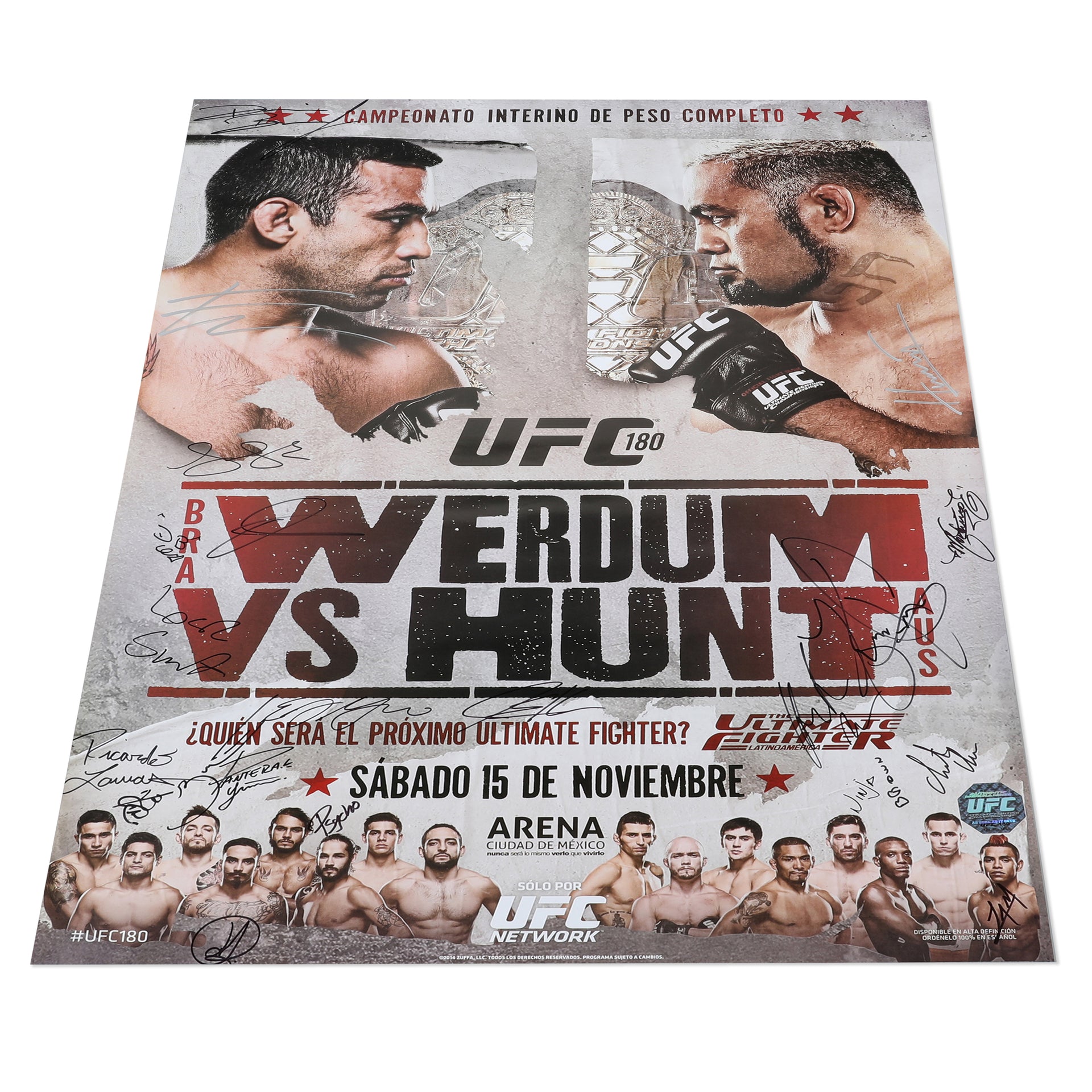 UFC 180: Werdum vs Hunt Autographed Event Poster