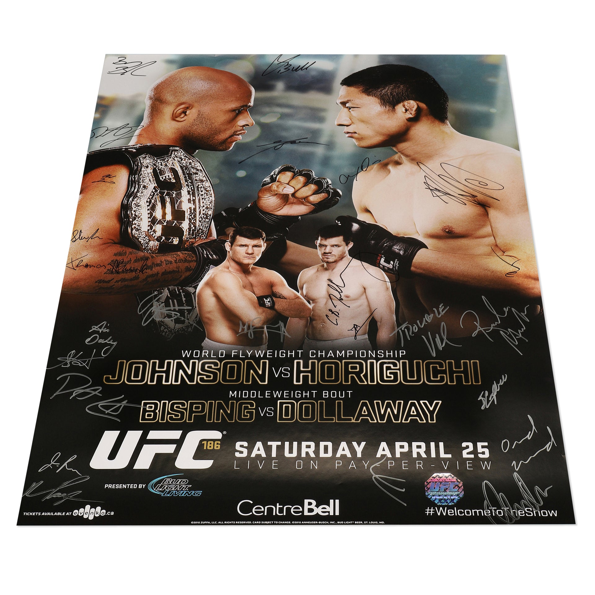 UFC 186: Johnson vs Horiguchi Autographed Event Poster