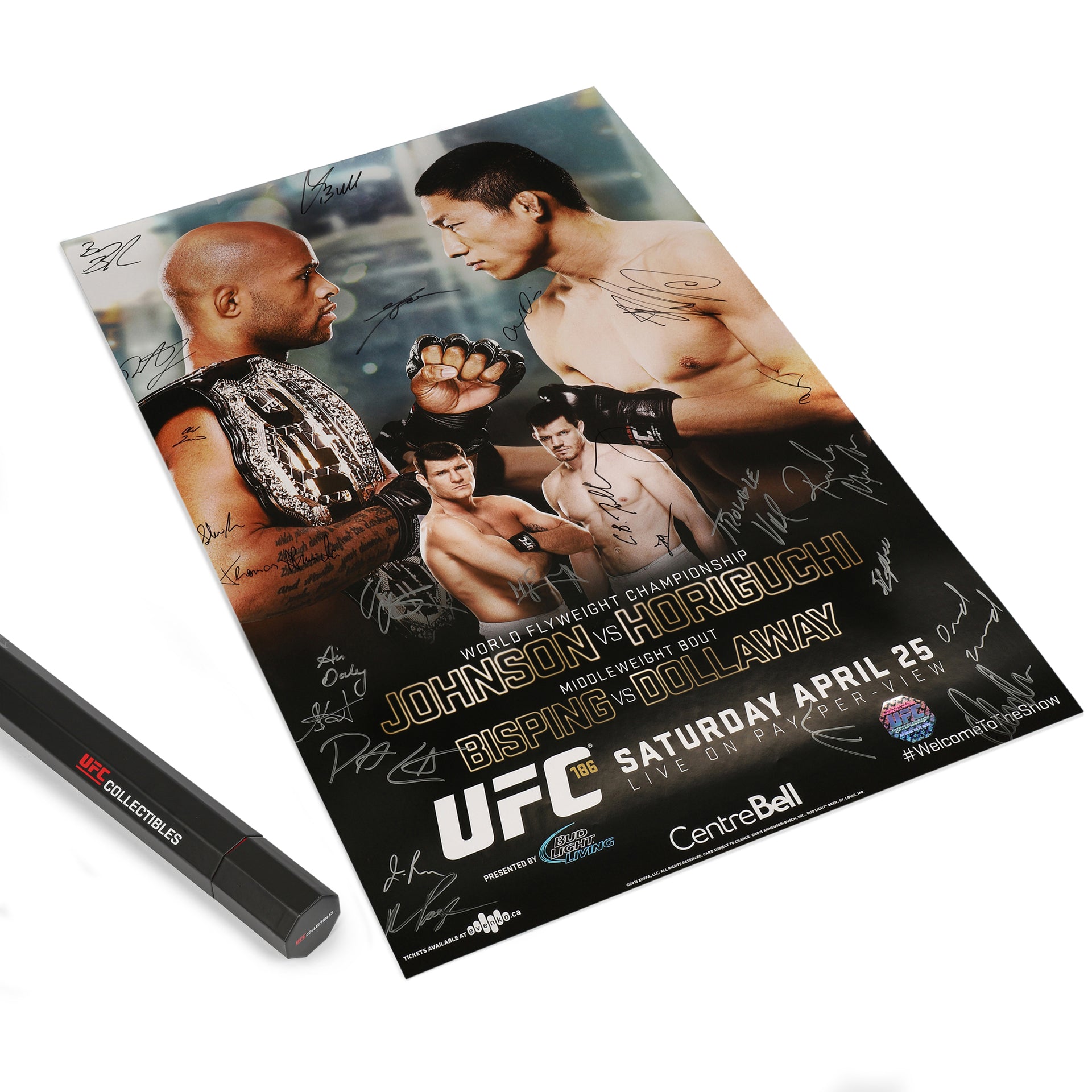 UFC 186: Johnson vs Horiguchi Autographed Event Poster