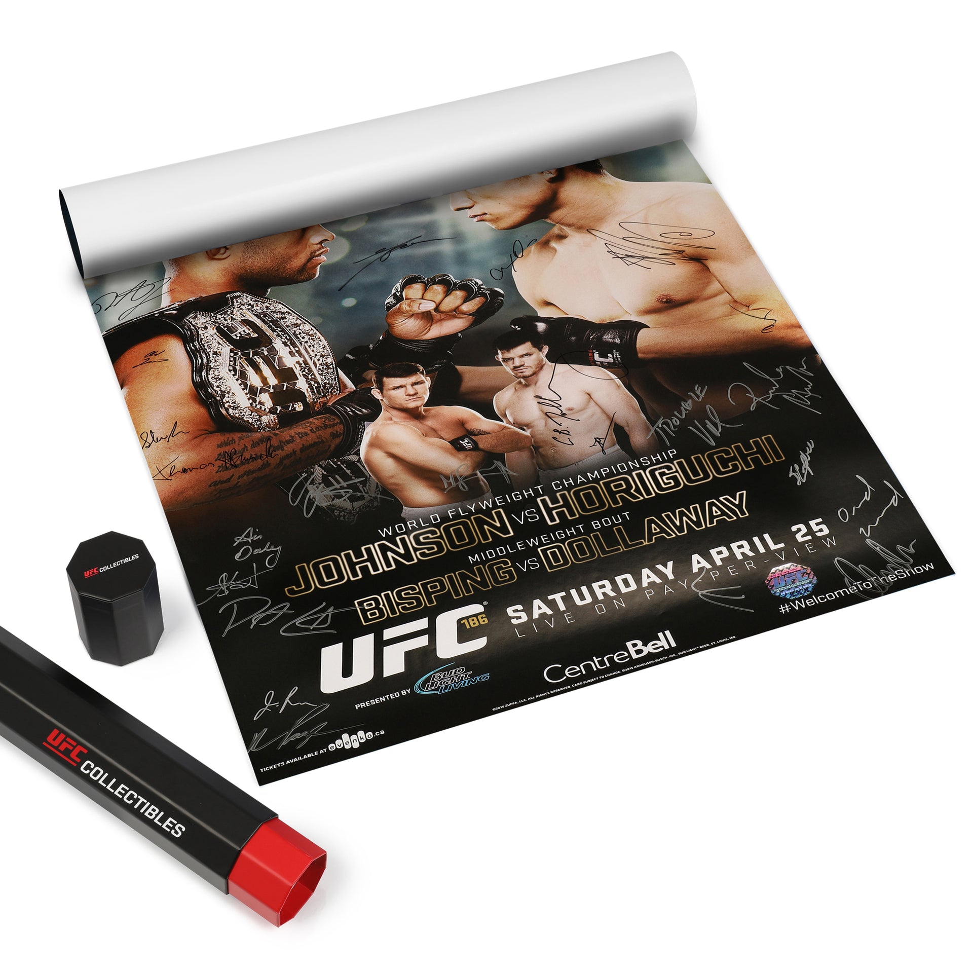 UFC 186: Johnson vs Horiguchi Autographed Event Poster